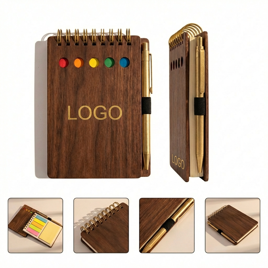 Sustainable Bamboo Spiral Notebook & Pen Set