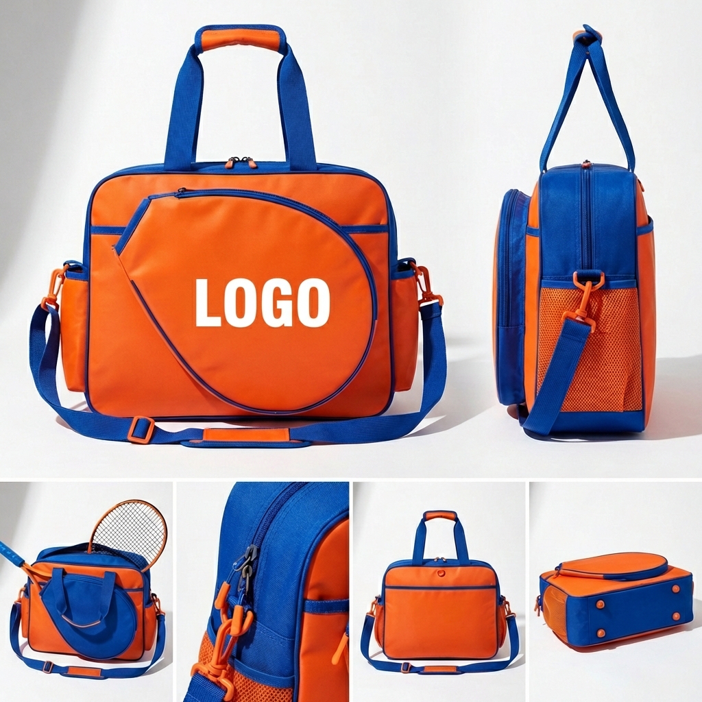 Court-Ready Tennis Gear Bag - Orange & Blue
