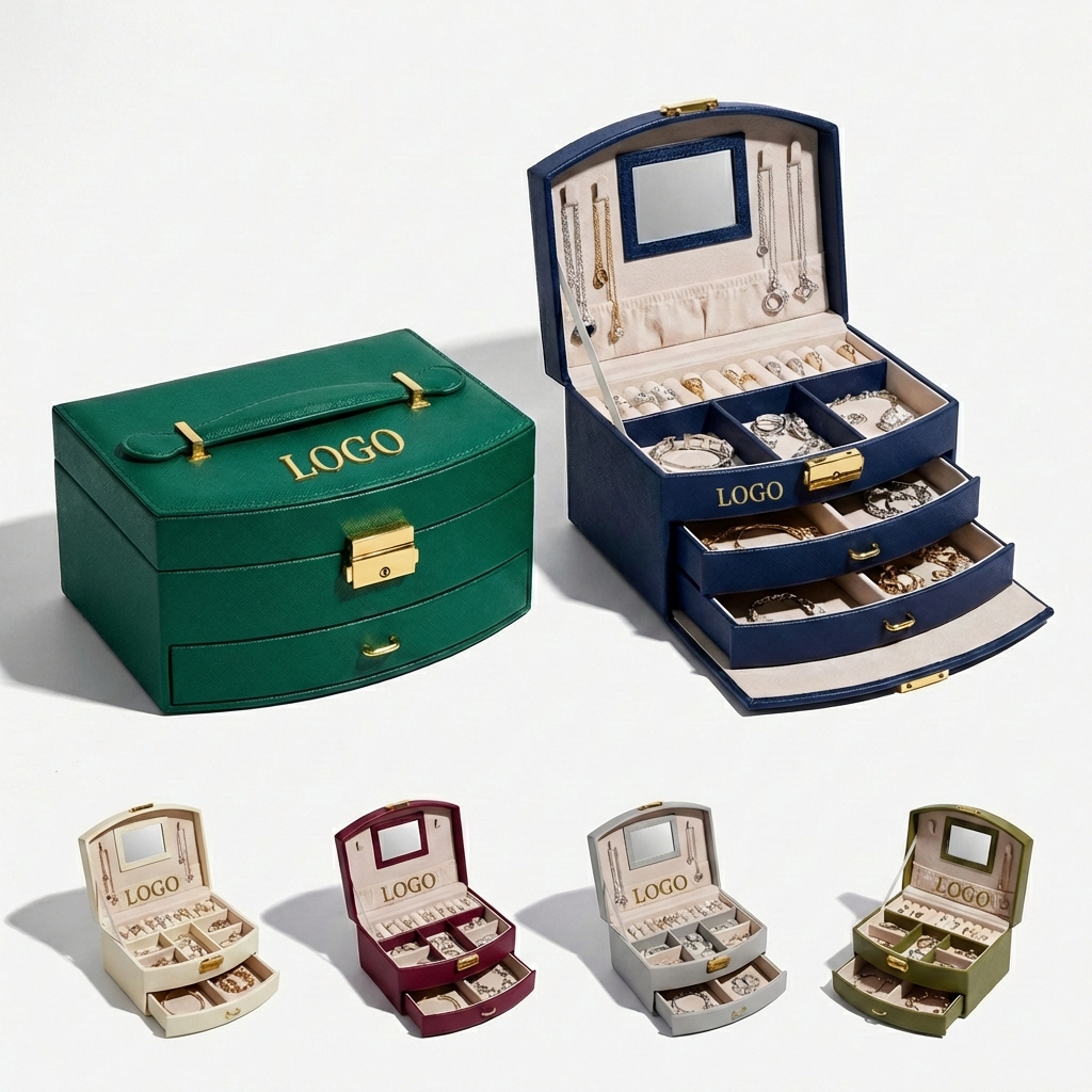 The Perfect Present: Premium Drawer Jewelry Organizer in Faux Leather