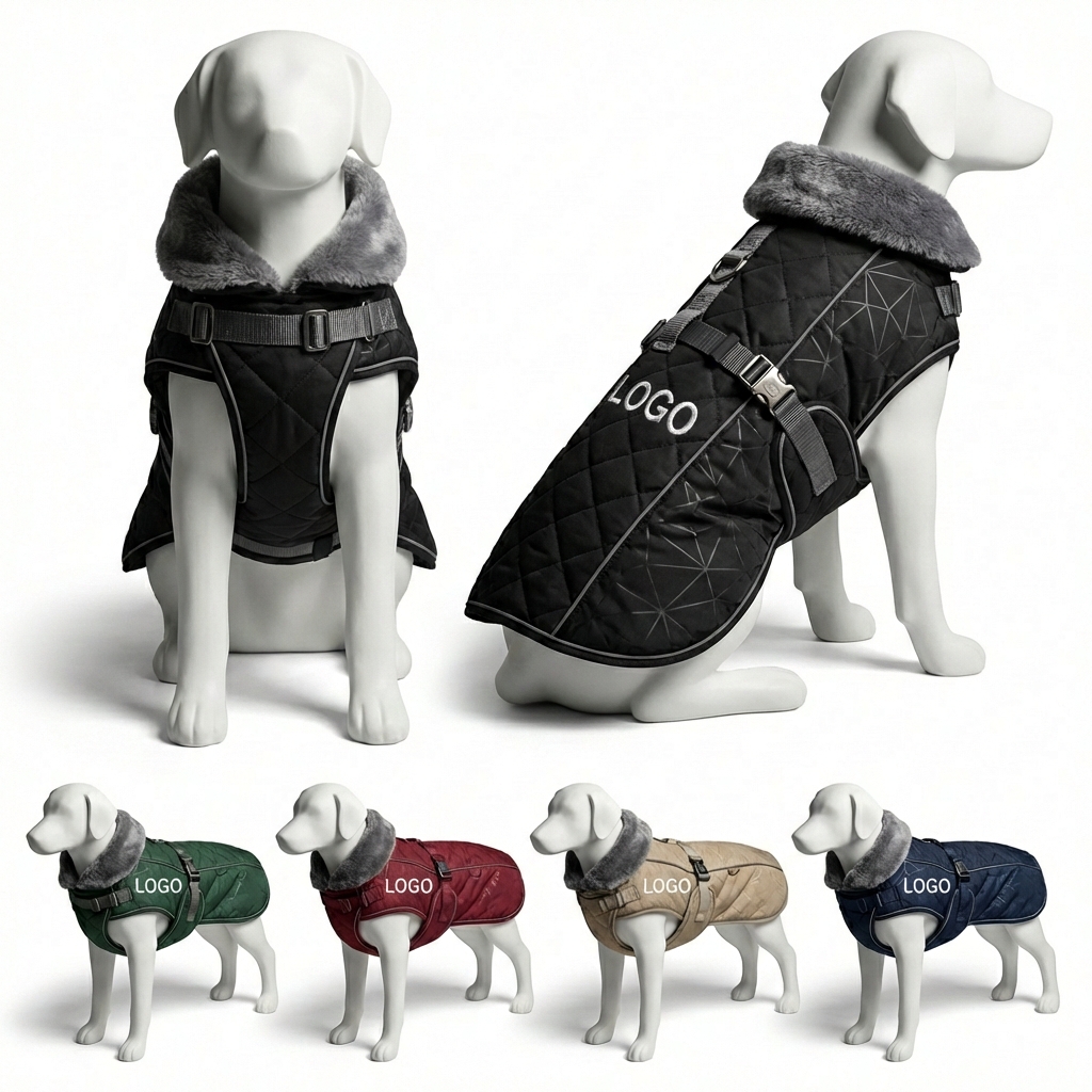 Explorer's Pack: Detachable-Harness Dog Coat for Cold Climates