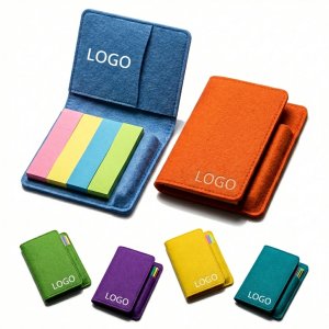 Vibrant Fabric Stationery Set with Sticky Notes and Pens