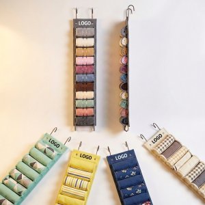 Multi-Compartment Hanging Closet Organizer for Towels & Socks