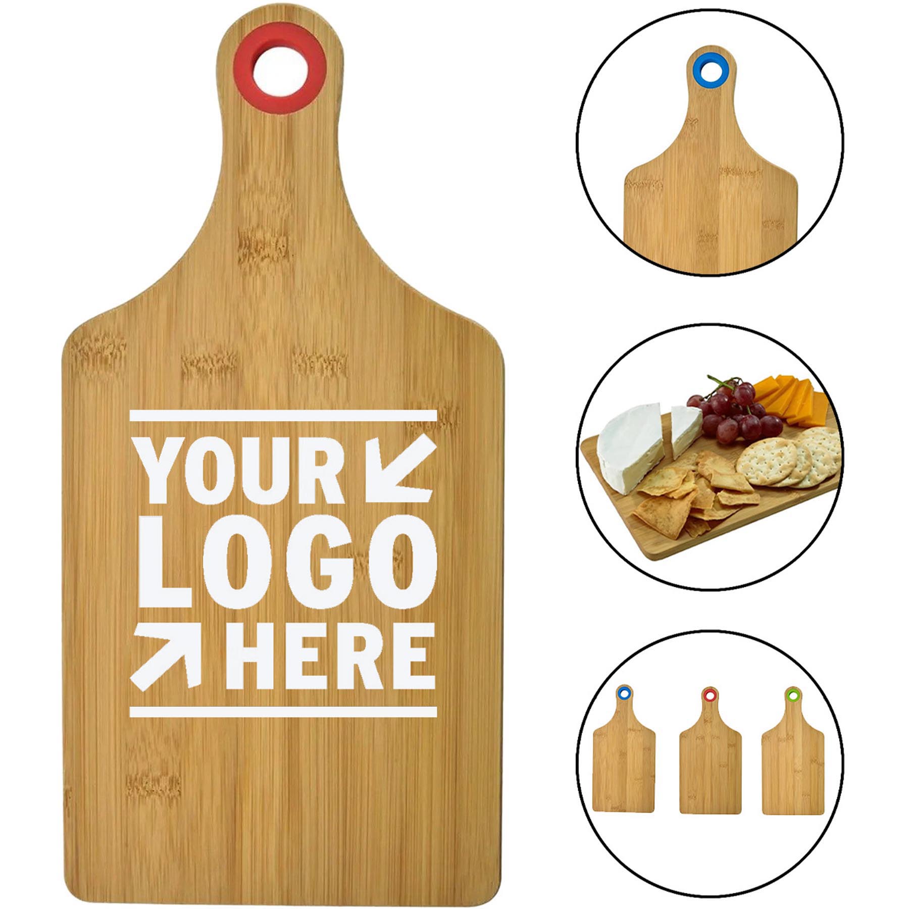 Eco-Friendly Bamboo Serving Board with Hanging Ring