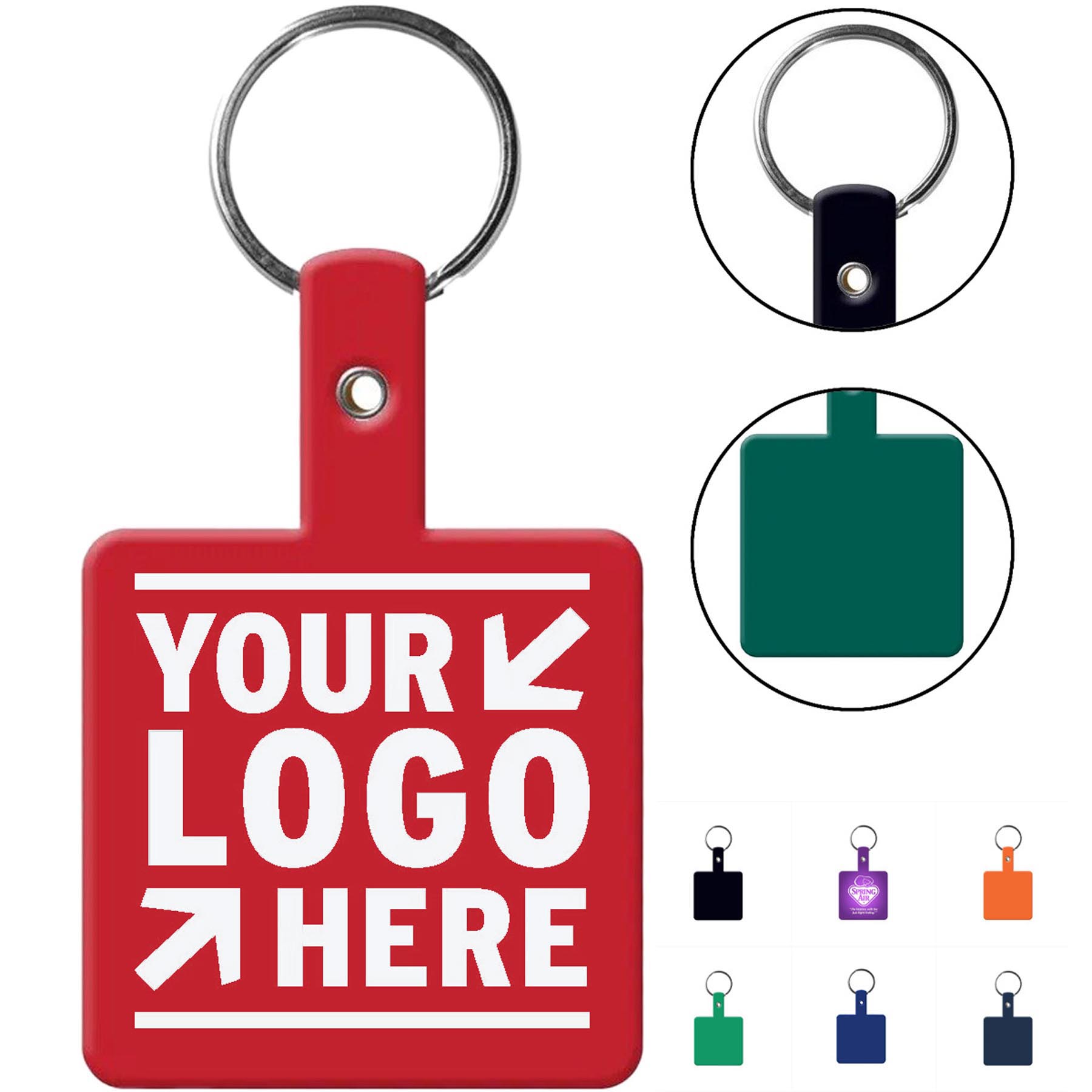 Flexible Square Key Tag with Keychain