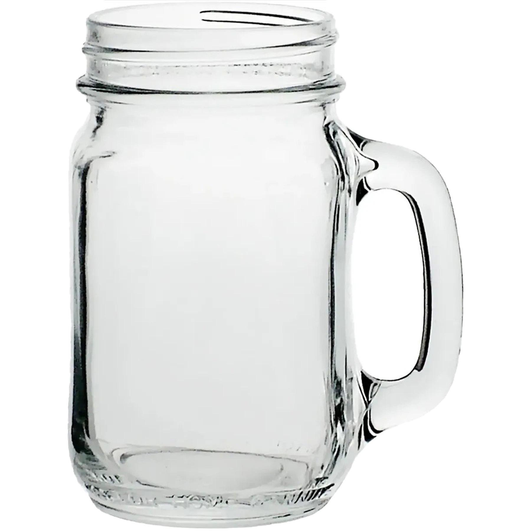 Classic Glass Drinking Jar with Handle 2