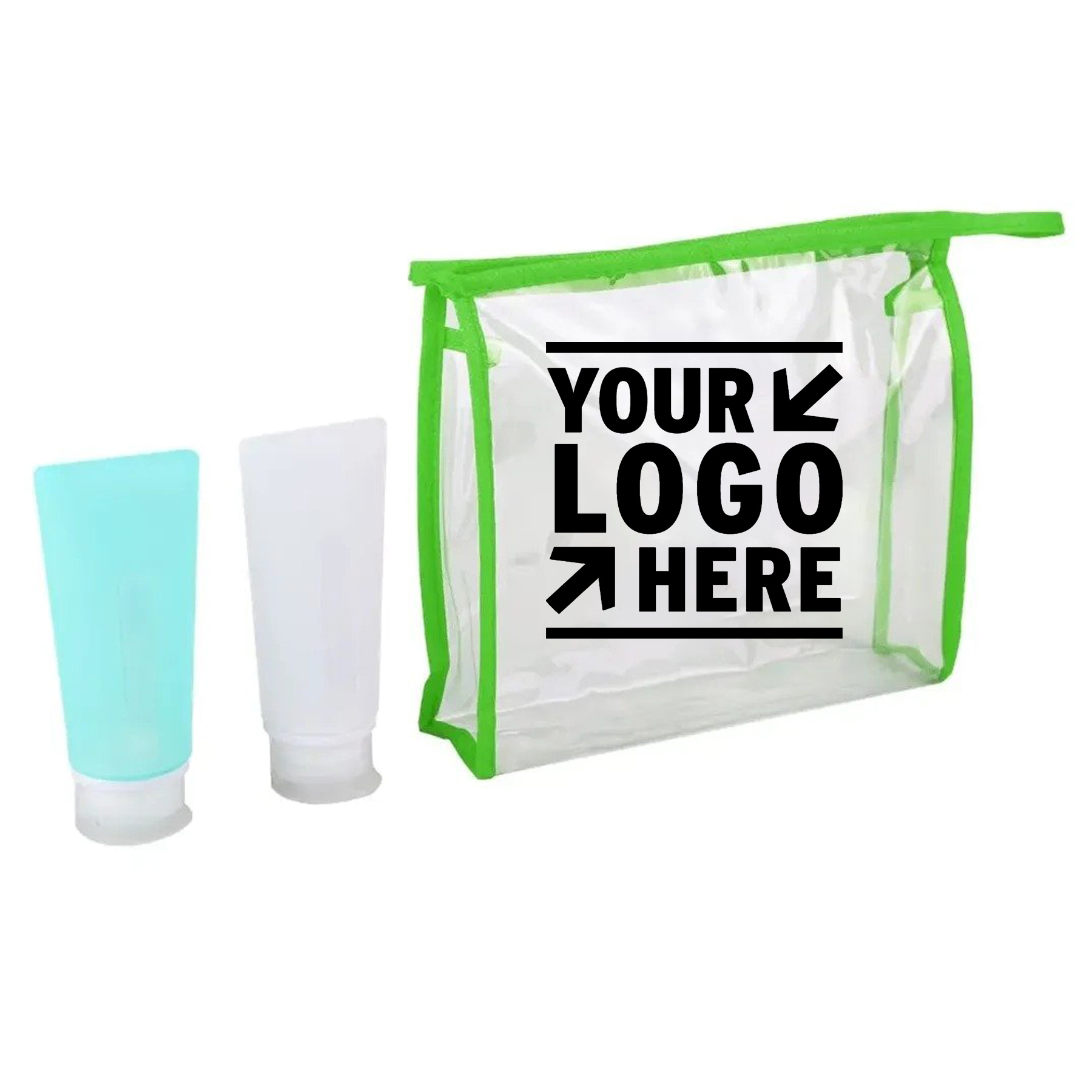 Portable Silicone Travel Bottle Set with Clear Case 2