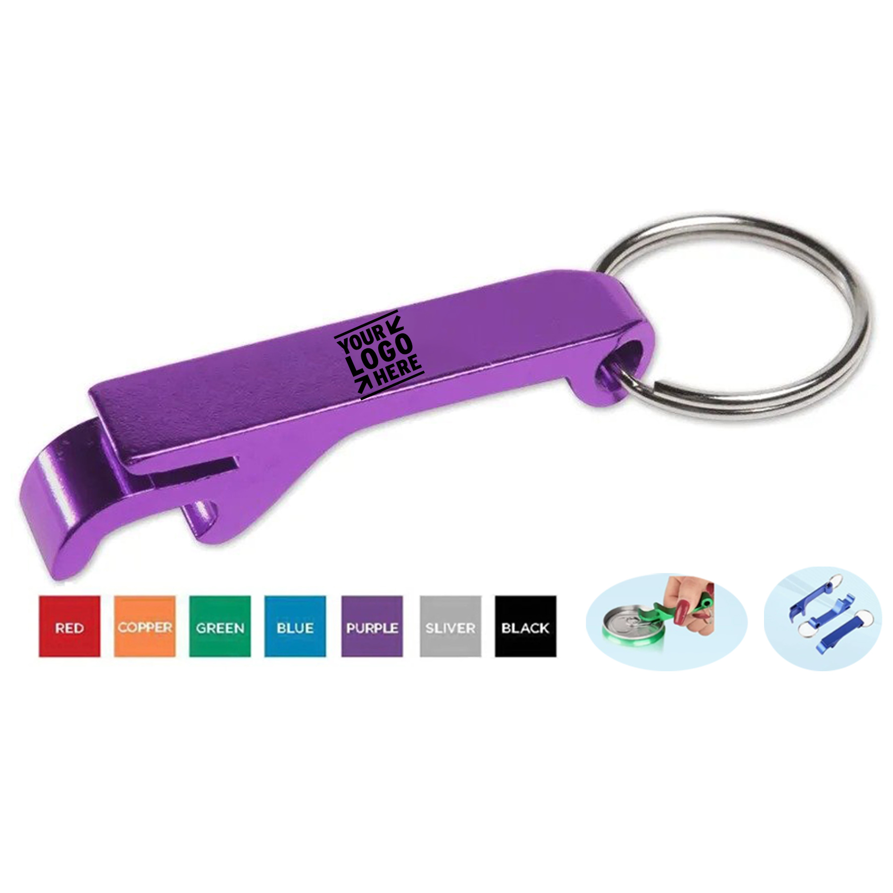 Compact Beverage Opener with Key Attachment