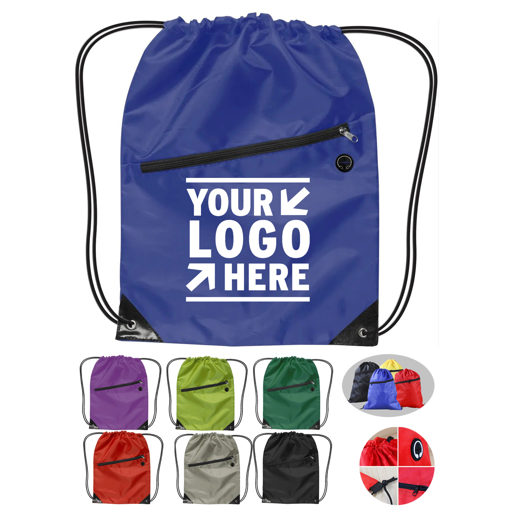 Adjustable Cinch Backpack with Front Pocket