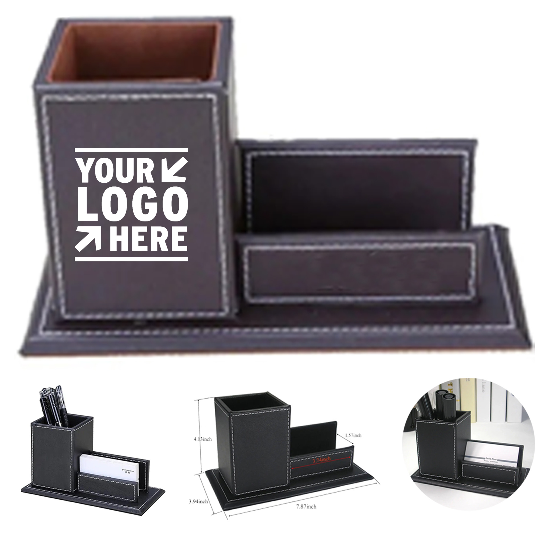 Eco-Friendly Leather Desk Organizer