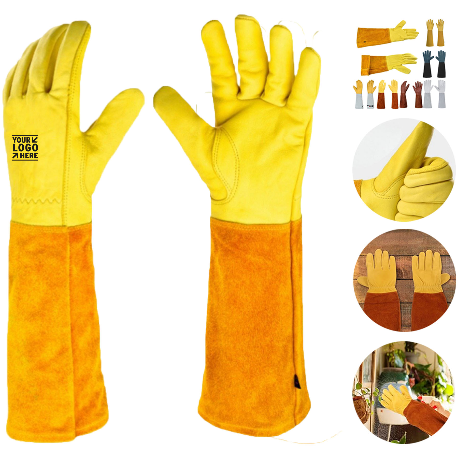 Extended Cuff Leather Work Gloves