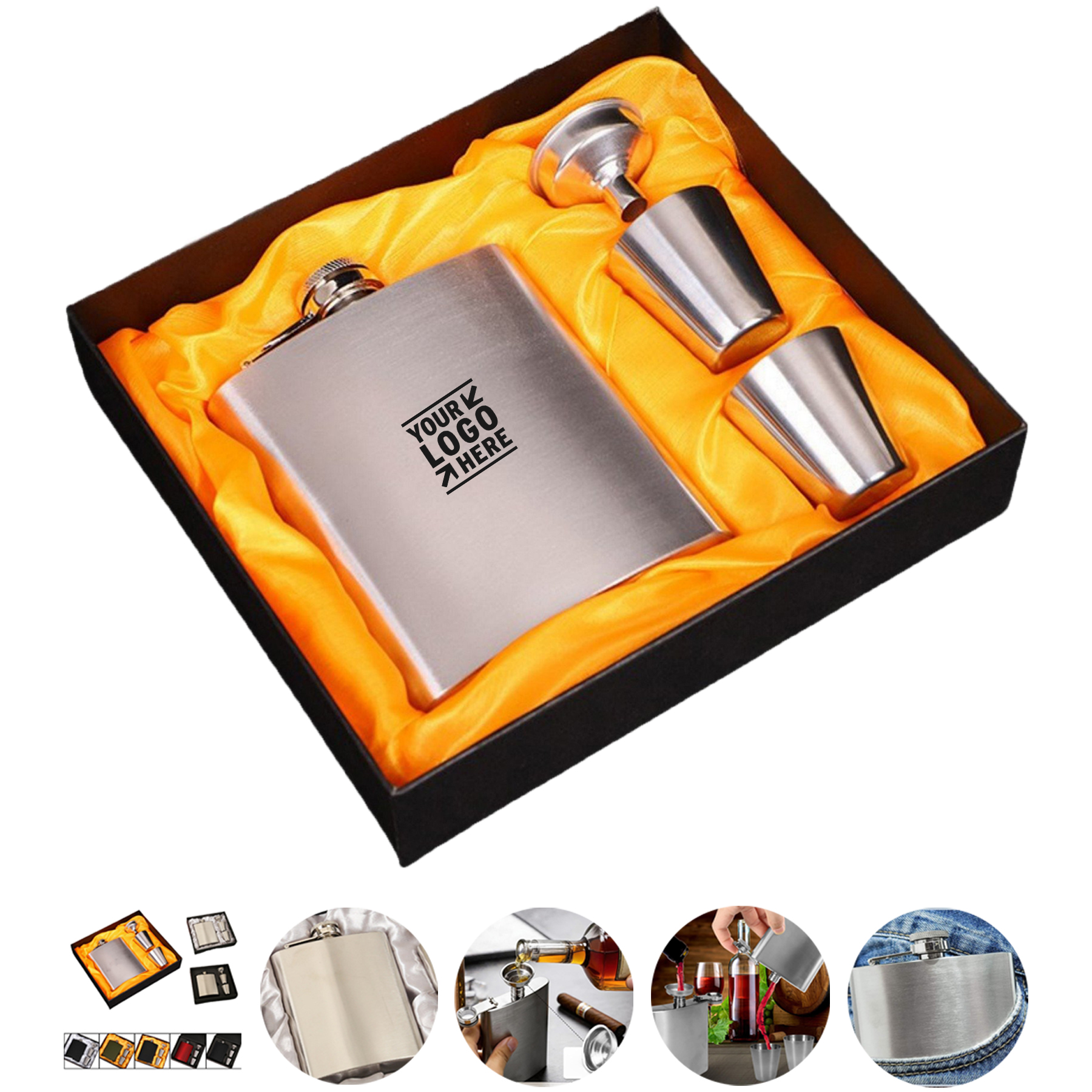 Elegant Stainless Steel Travel Flask Set