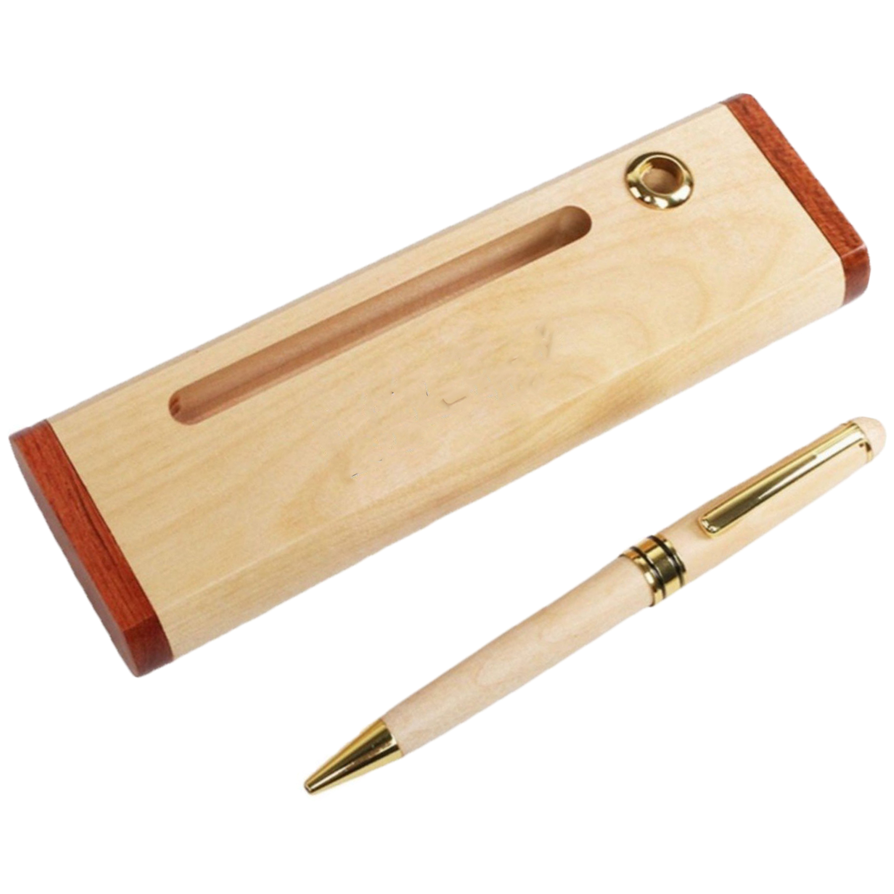 Elegant Wooden Pen and Card Holder Set 2