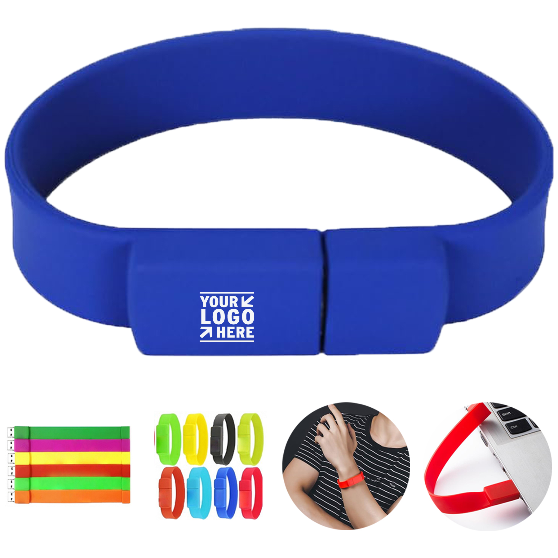 Water-Resistant Silicone Wristband Storage Device