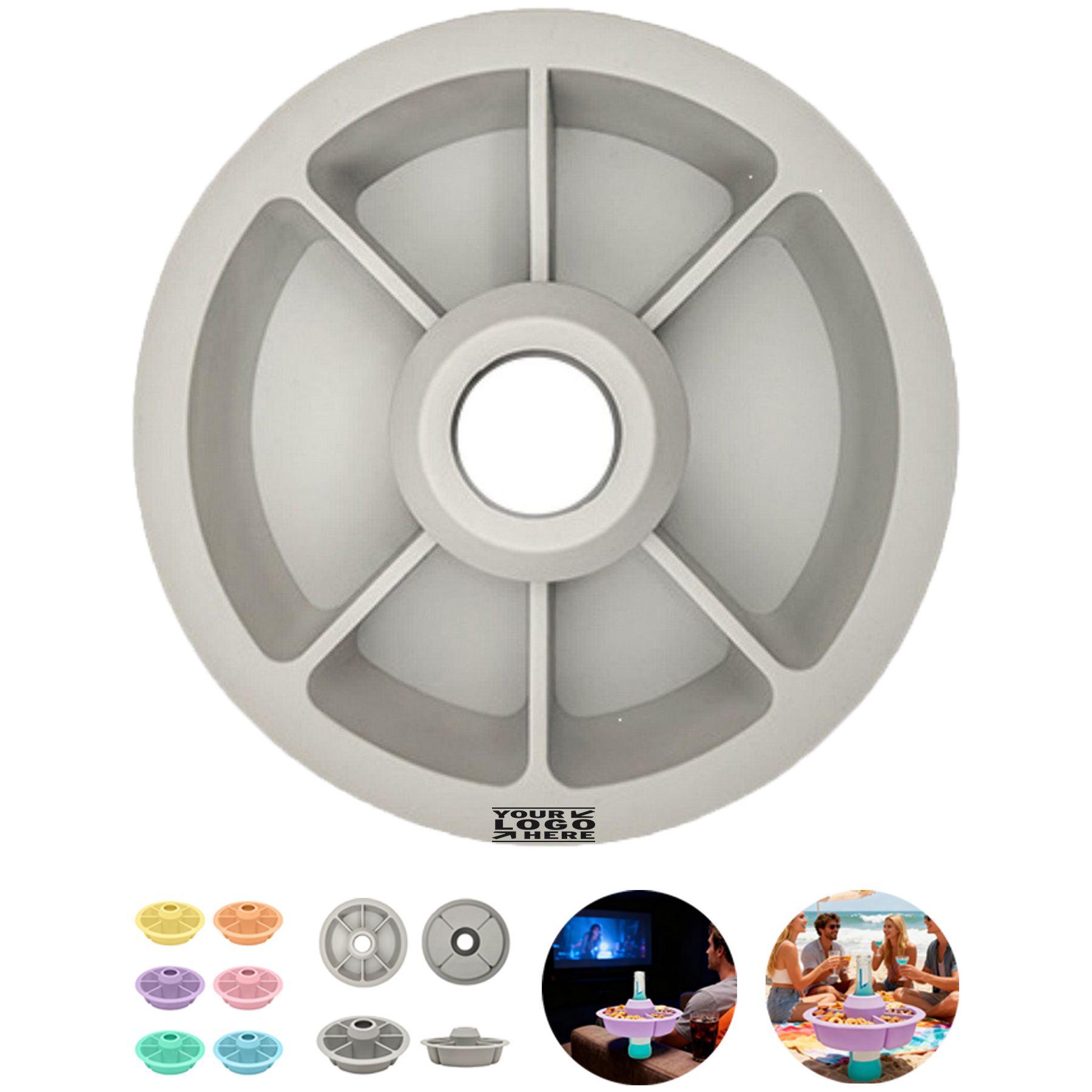 Multi-Section Silicone Serving Tray