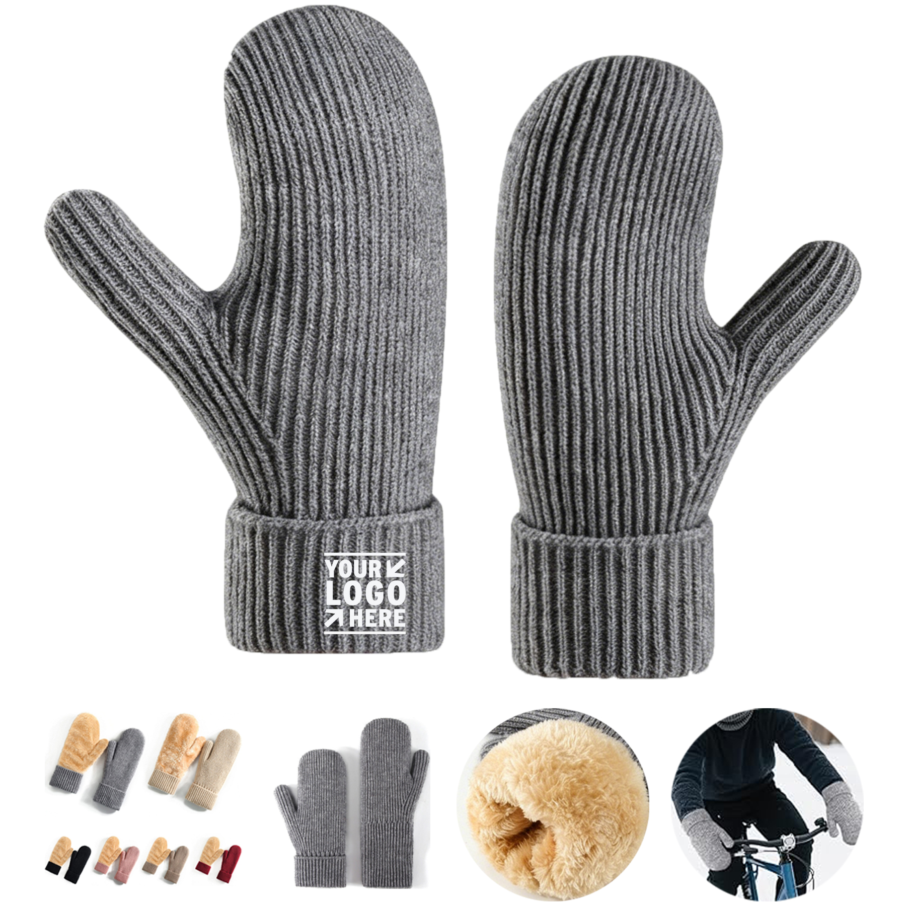 Cozy Double-Layer Knitted Winter Mittens