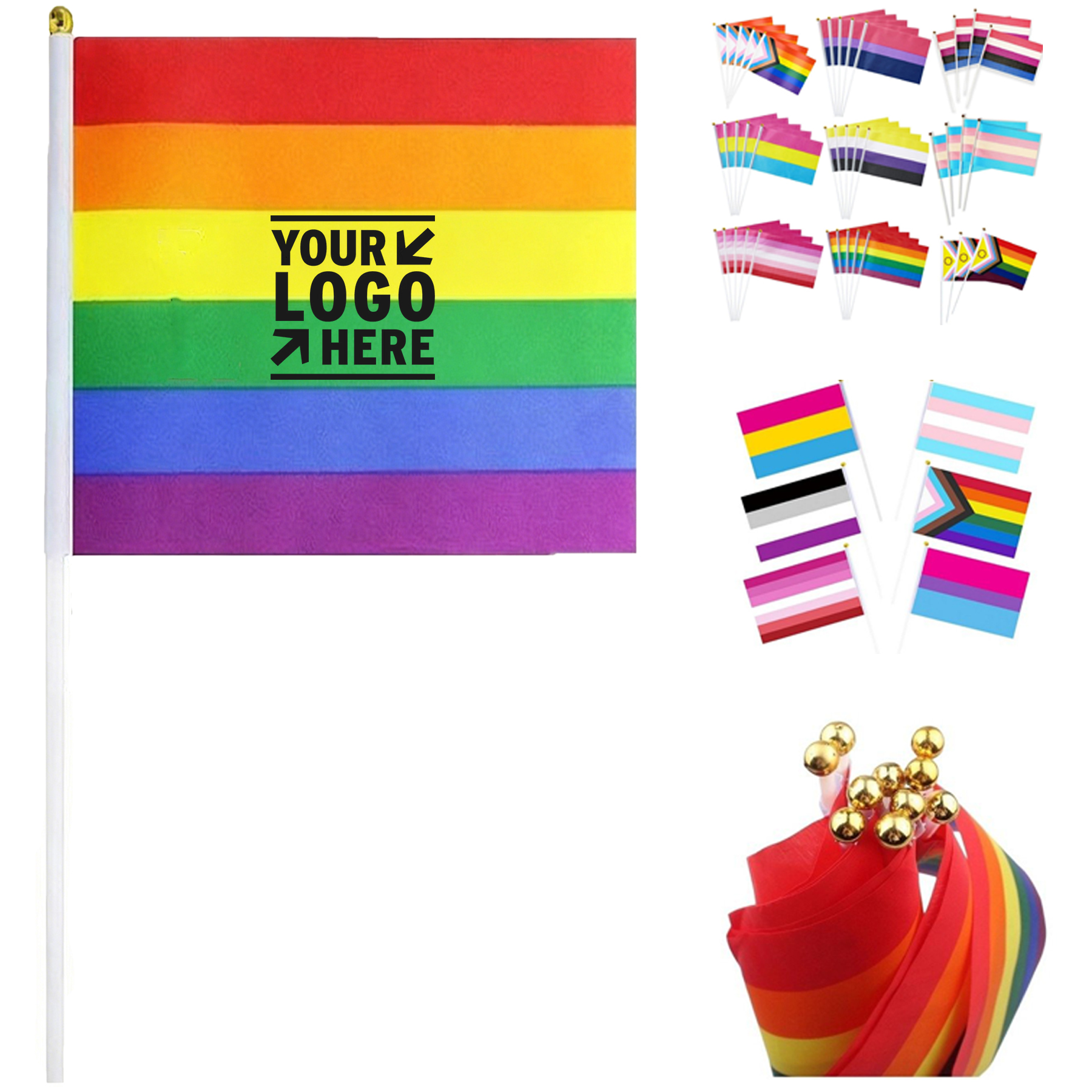International Celebration Flags with Handles