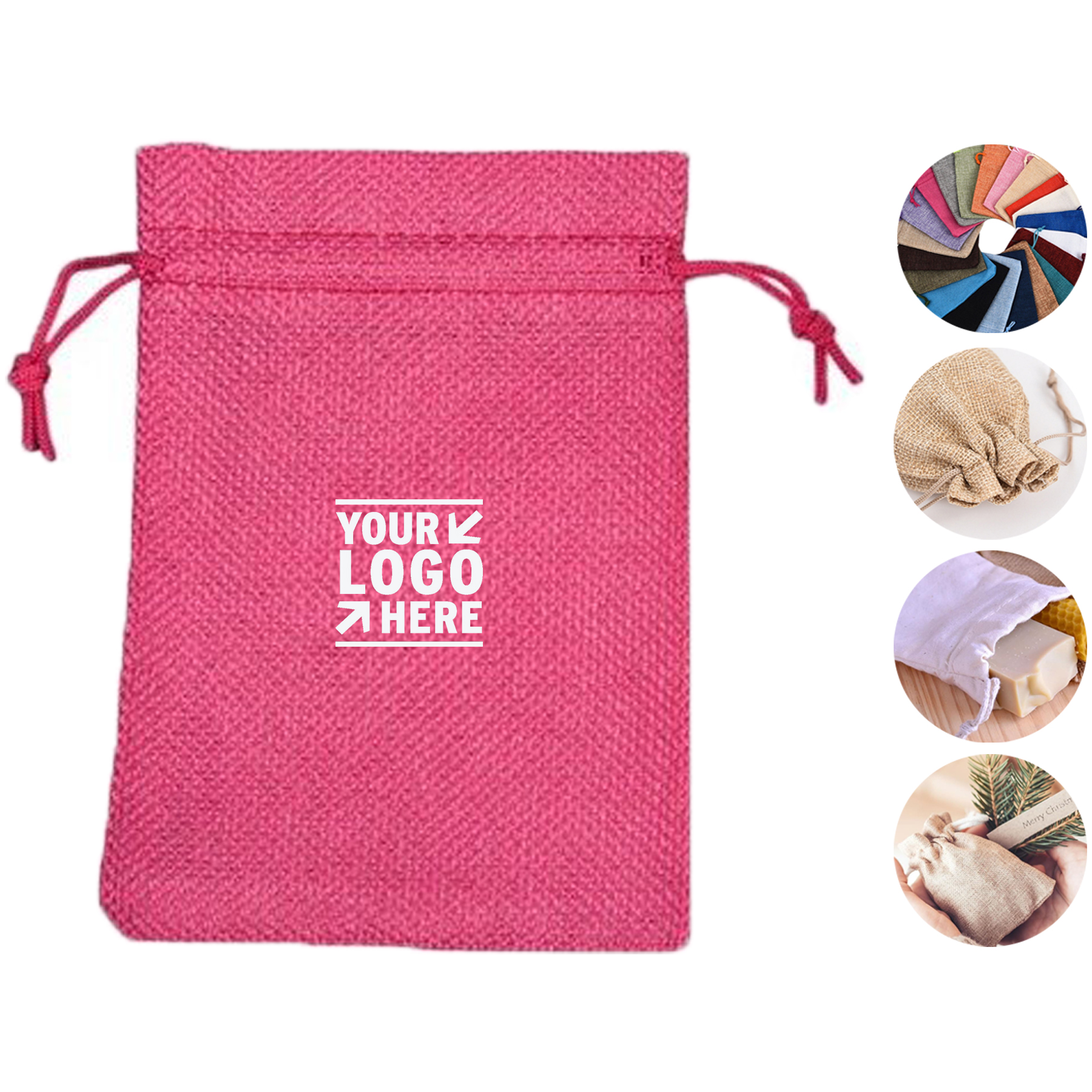 Elegant Linen Drawstring Pouch