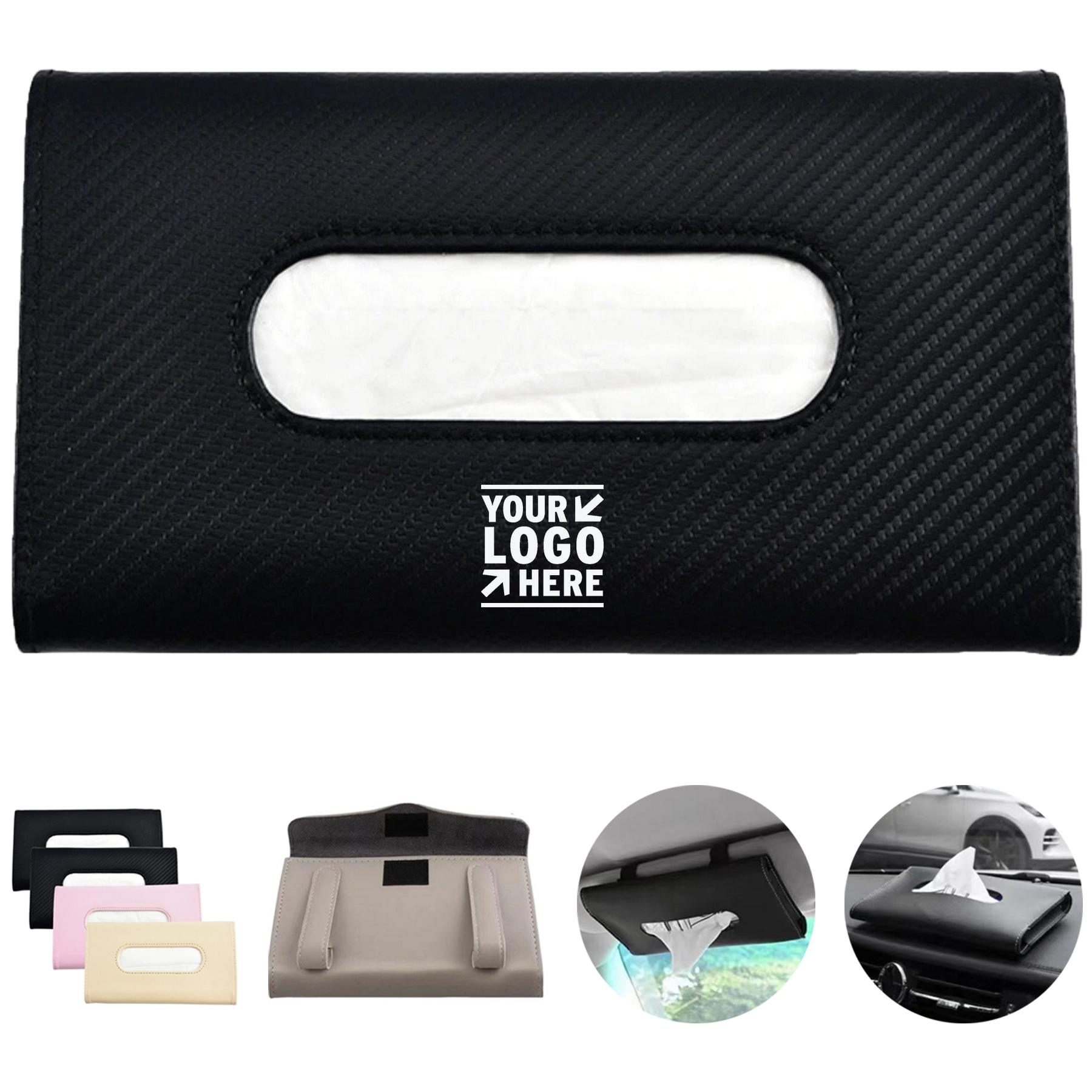 Premium Leather Car Tissue Organizer