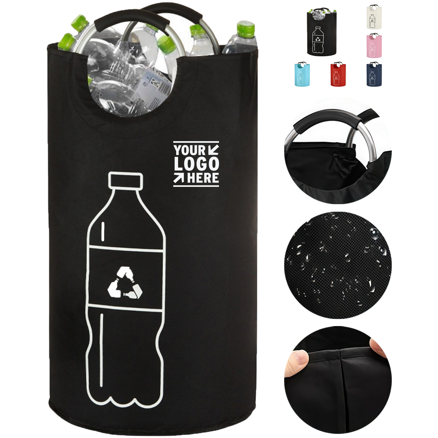 Collapsible Storage Basket with Metal Handles