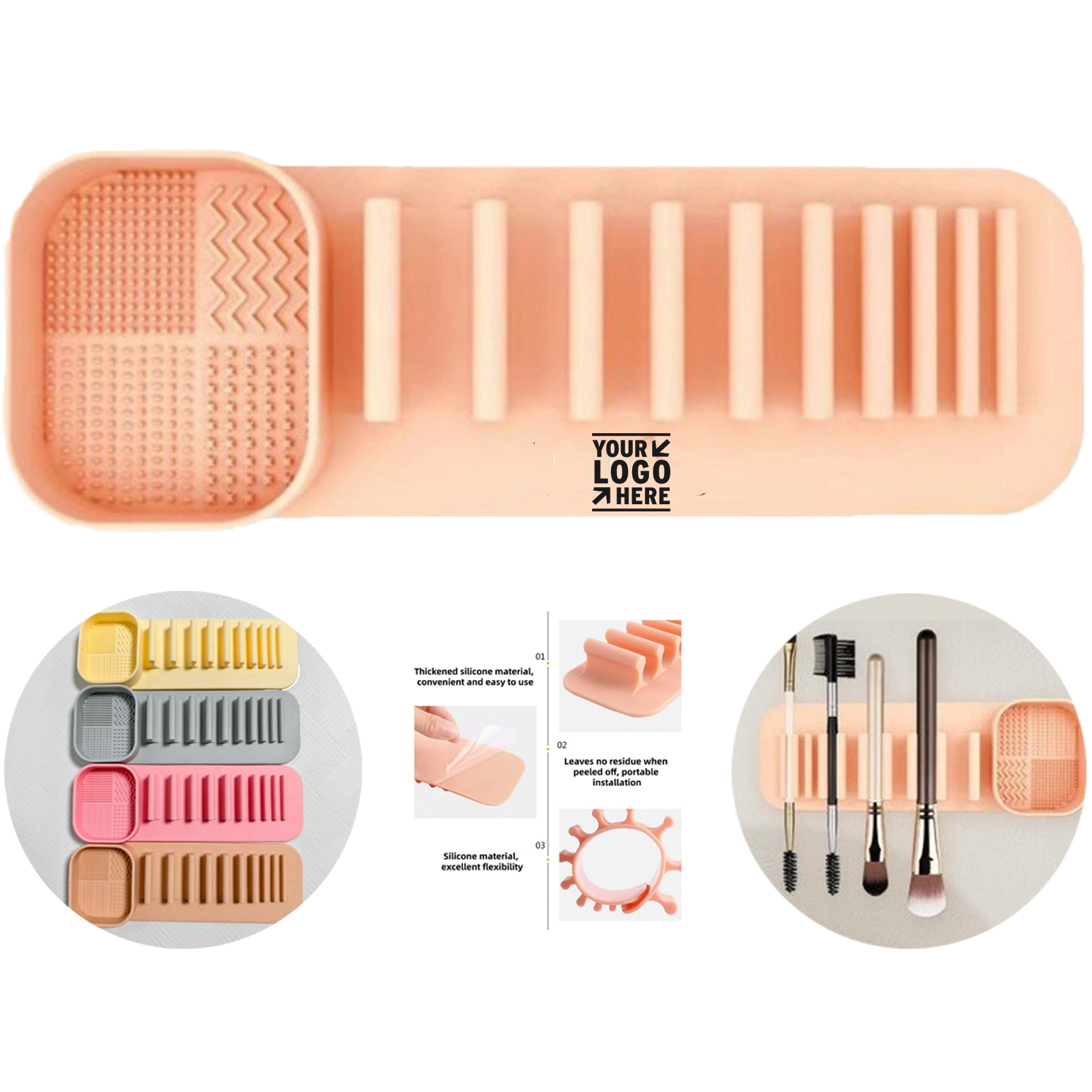 Flexible Wall-Mounted Brush Care Organizer