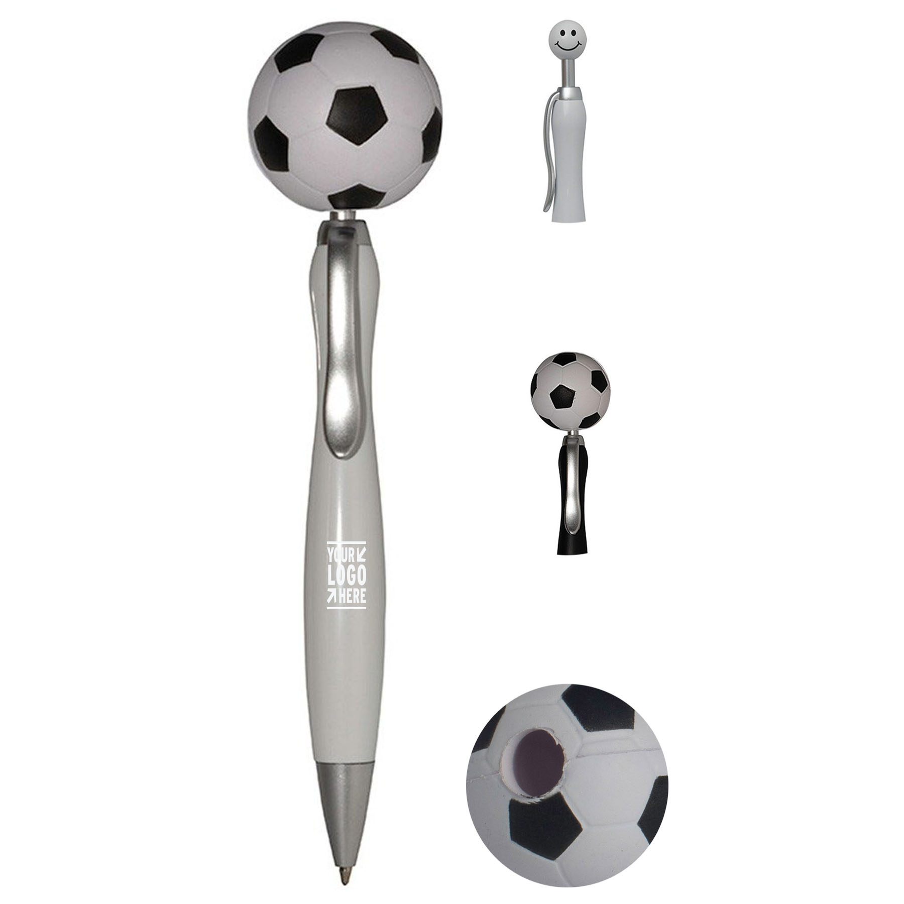 Sporty Click Pen with Stress Relief Top