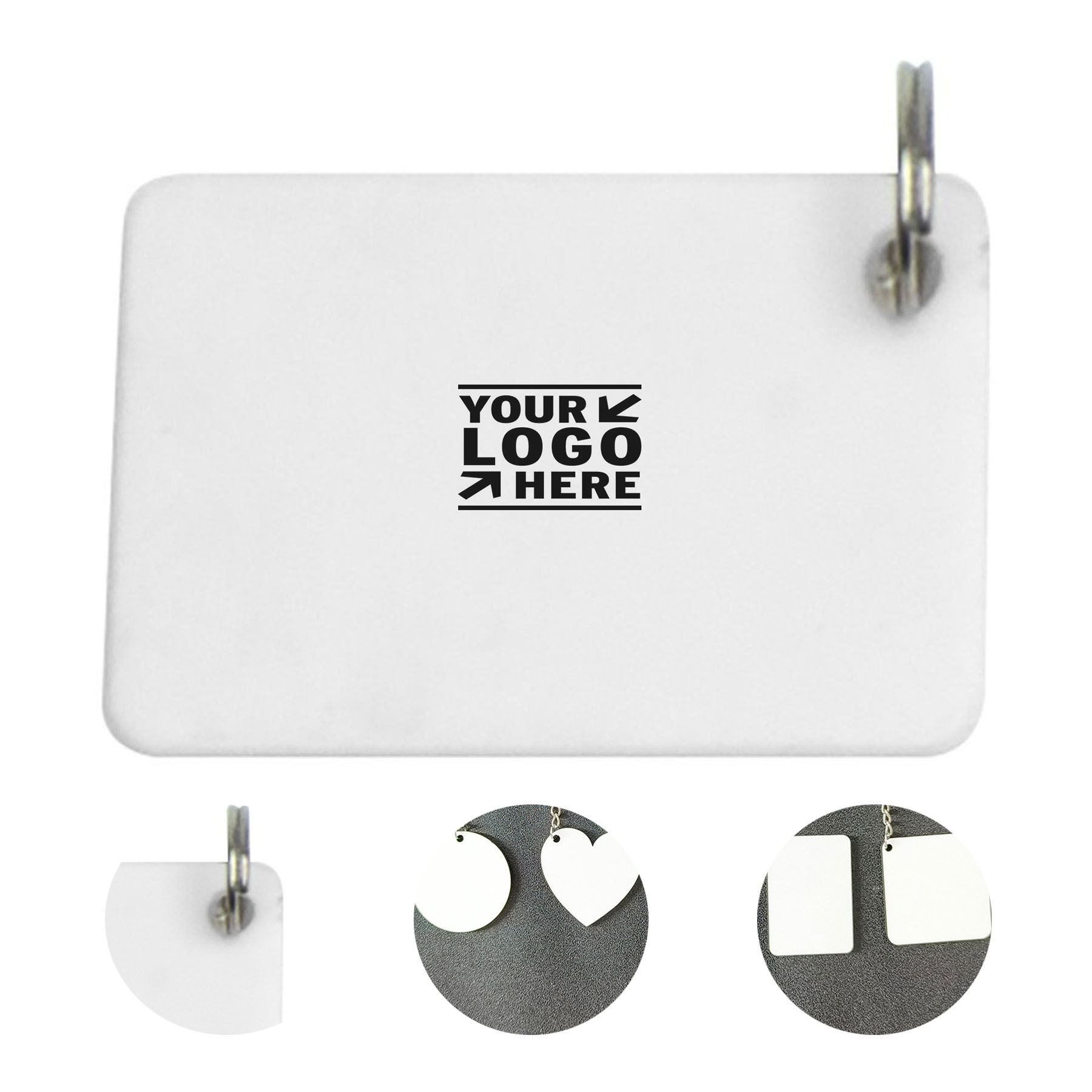Rectangular Key Tag with Ring