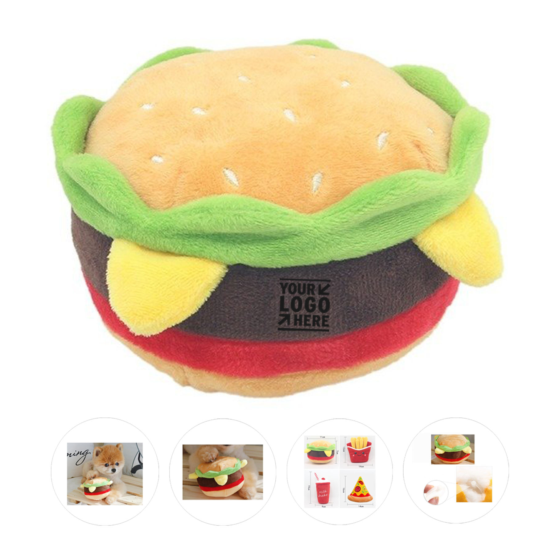 Burger Buddy Squeaky Plush Toy