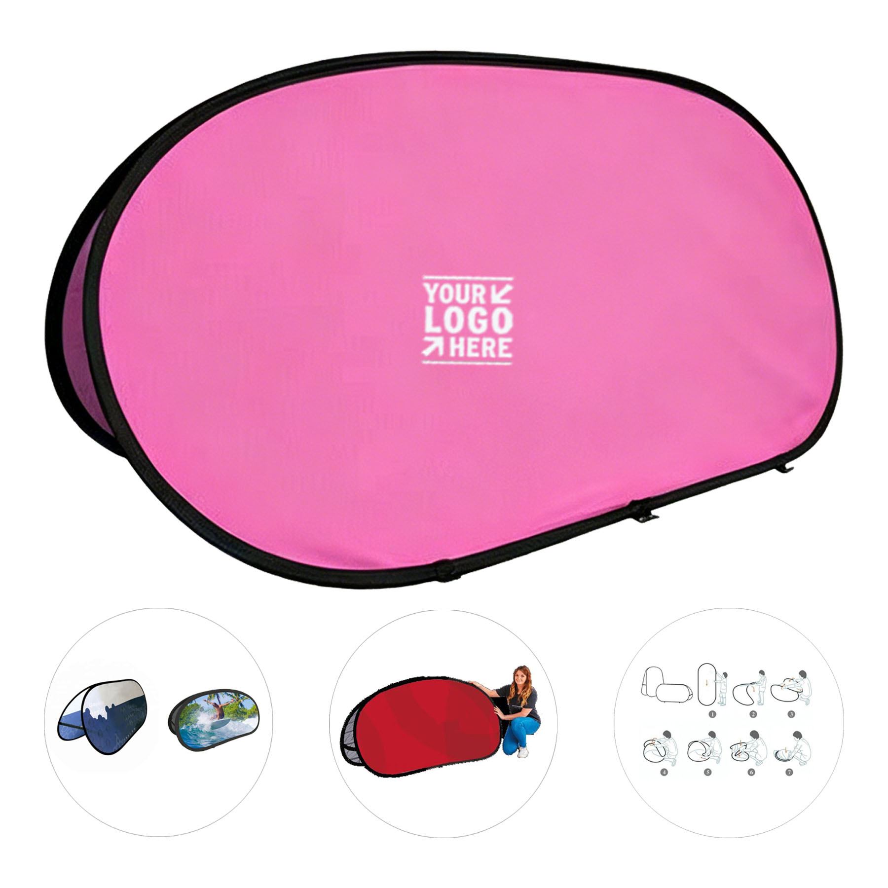 Portable Horizontal Bean-Shaped Display Banner