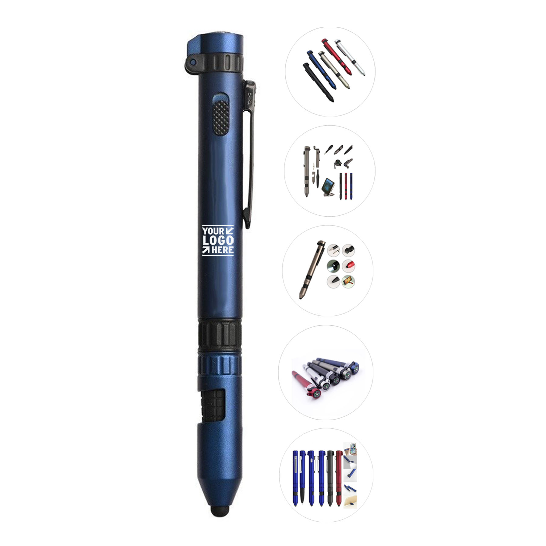 Compact Outdoor Multi-Tool Pen with Flashlight