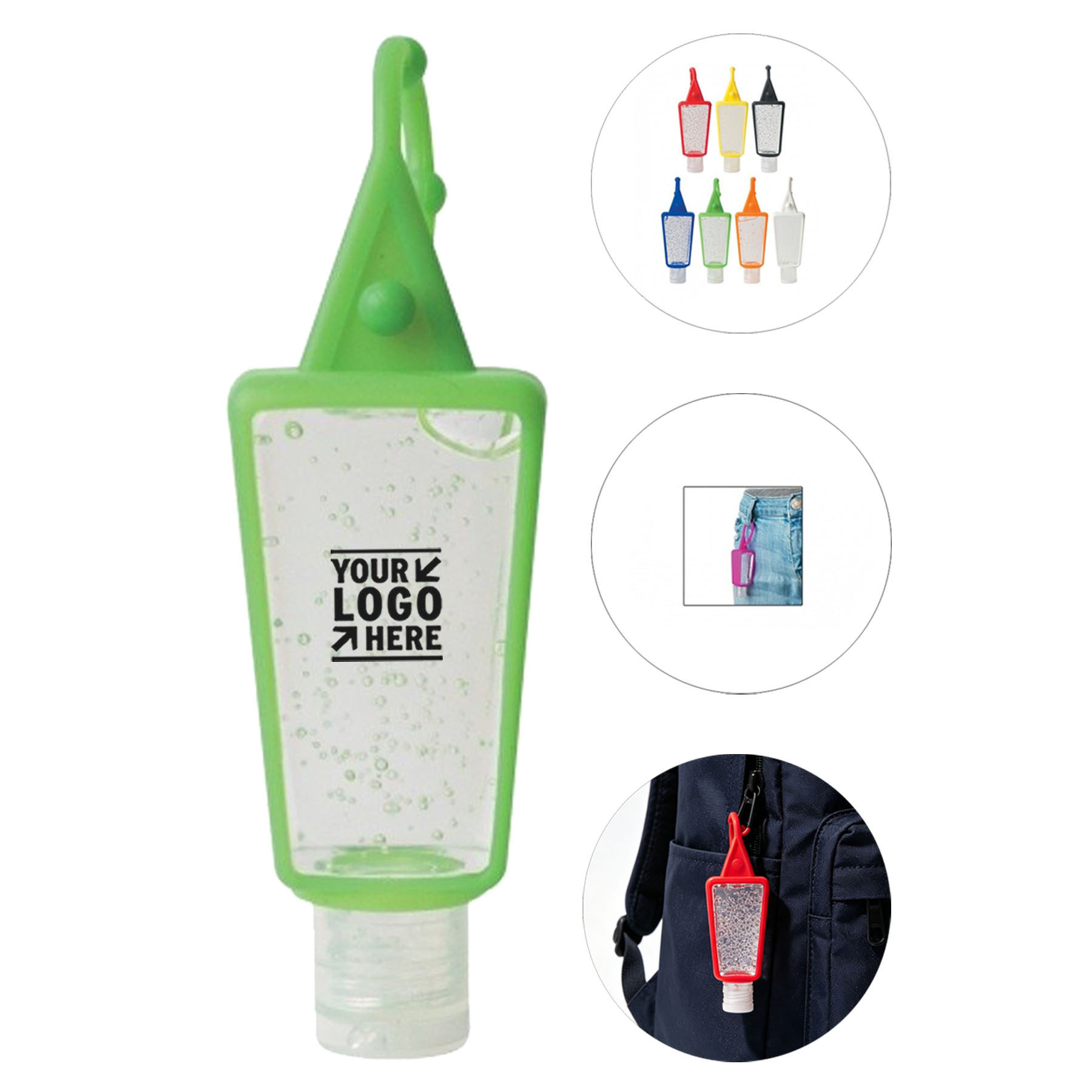 Portable Hand Sanitizer with Removable Silicone Case