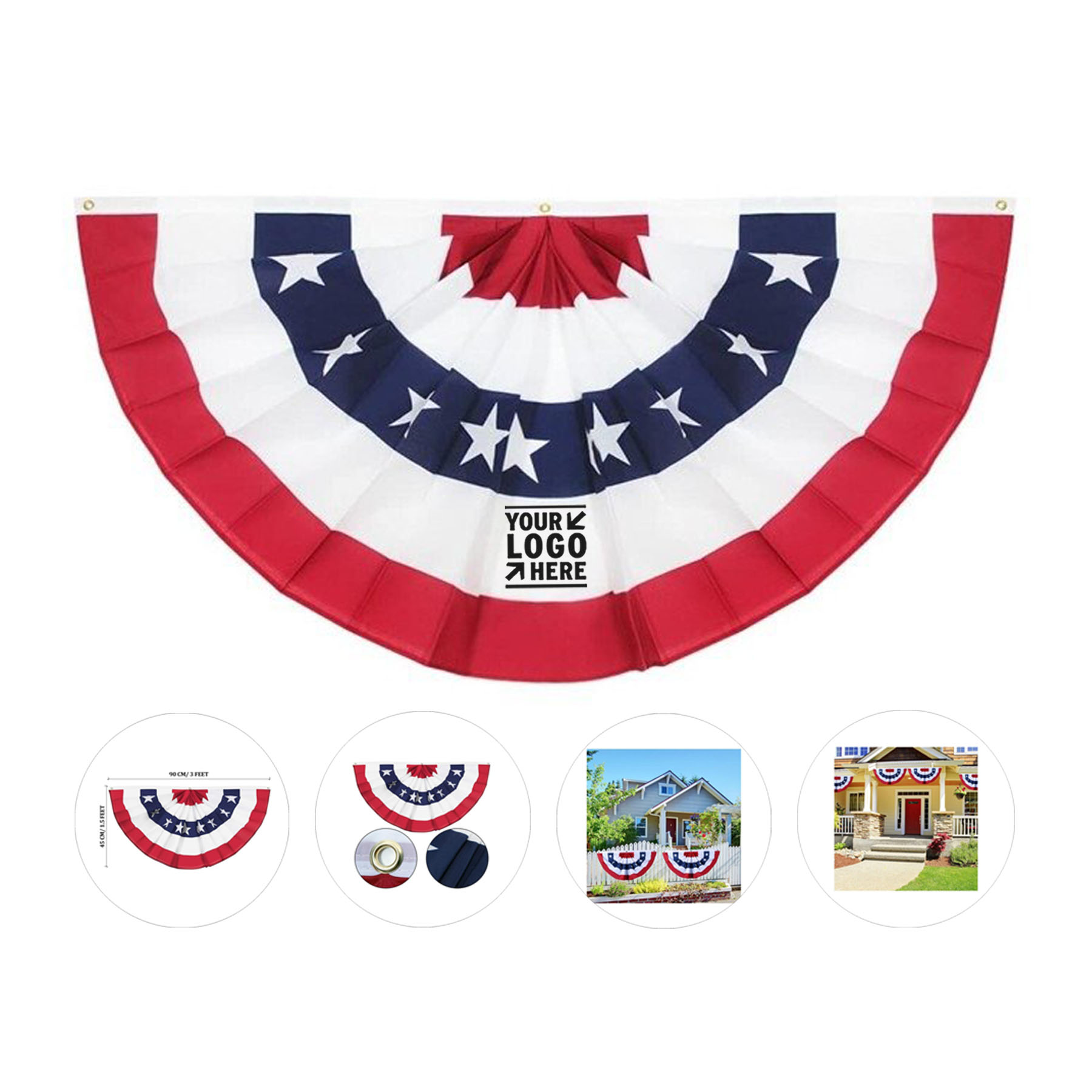 Patriotic Pleated Fan Banner