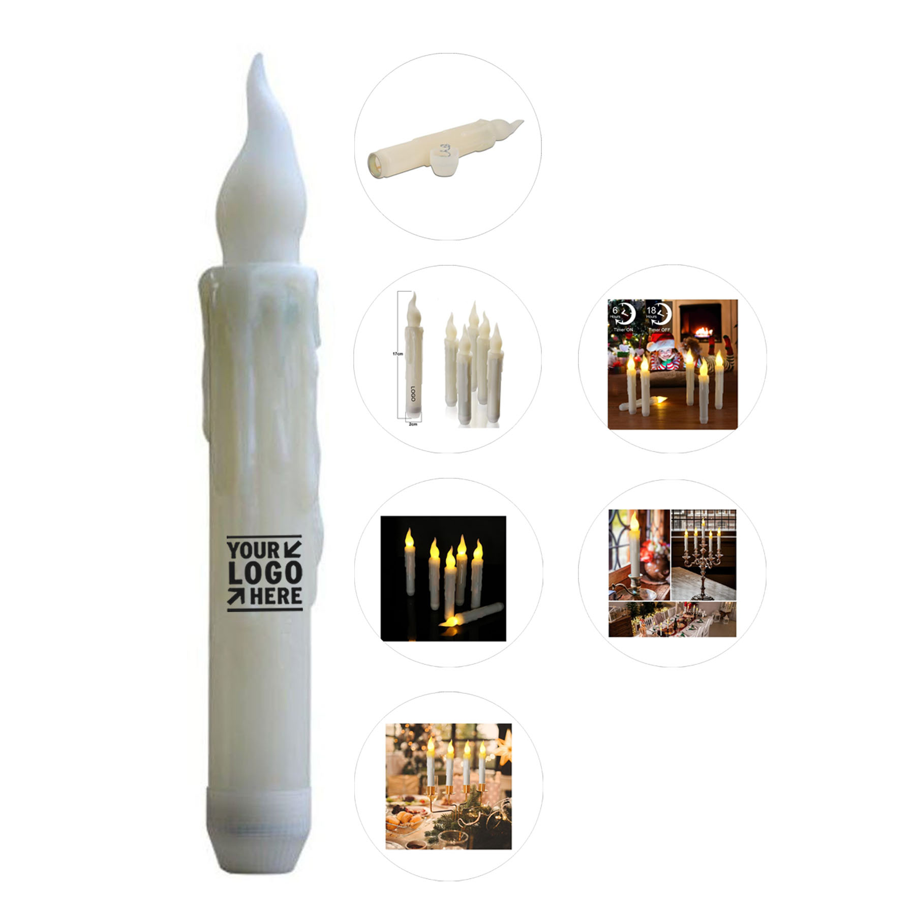 Glow Taper Candle with Timer
