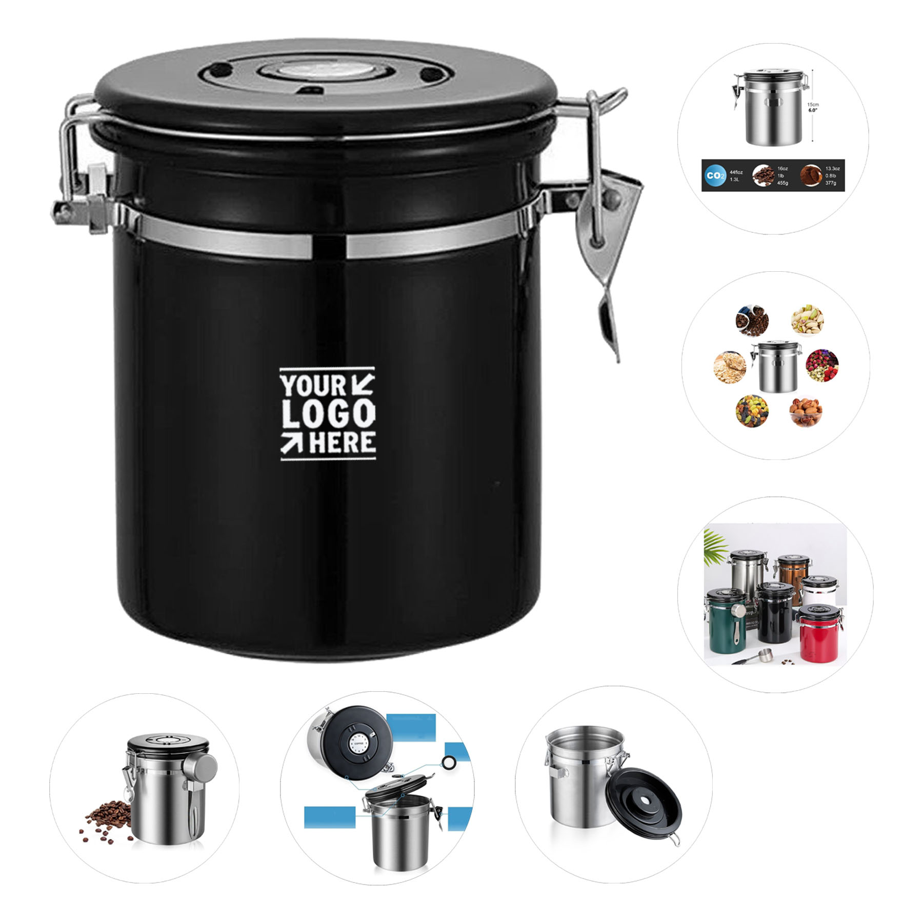 Coffee Storage Container with Integrated Scoop