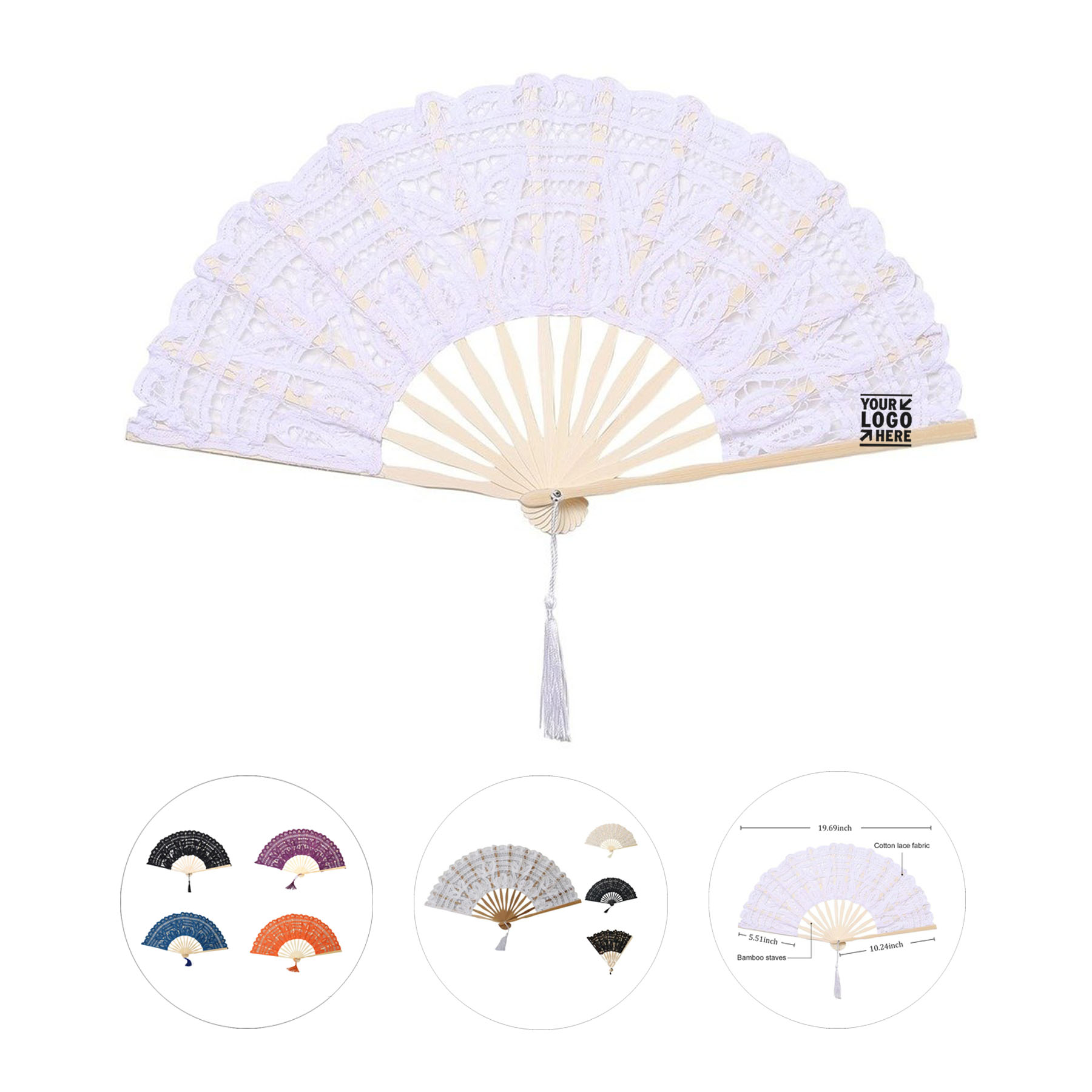 Elegant Lace Folding Hand Fan