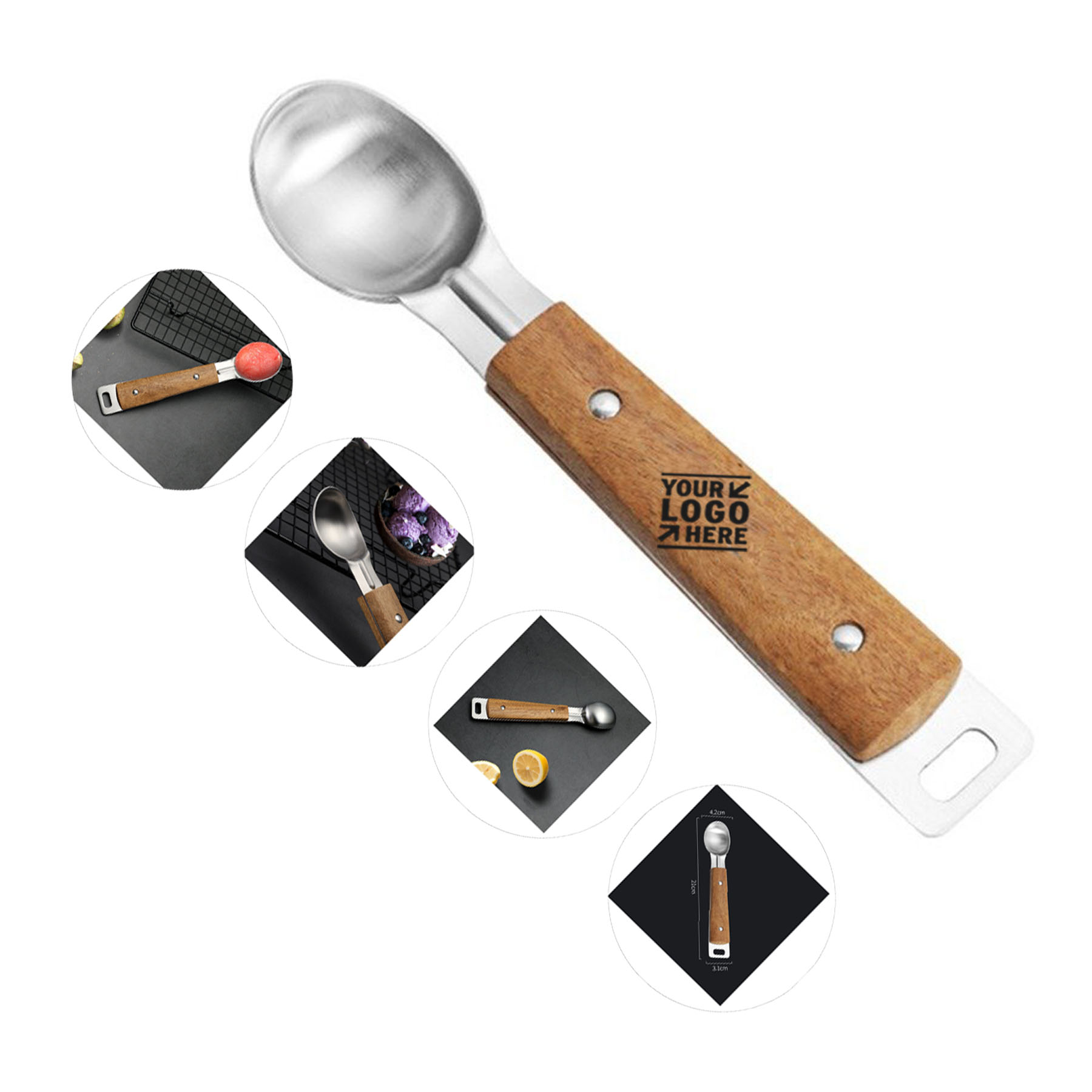 Classic Wooden Ice Cream Scoop
