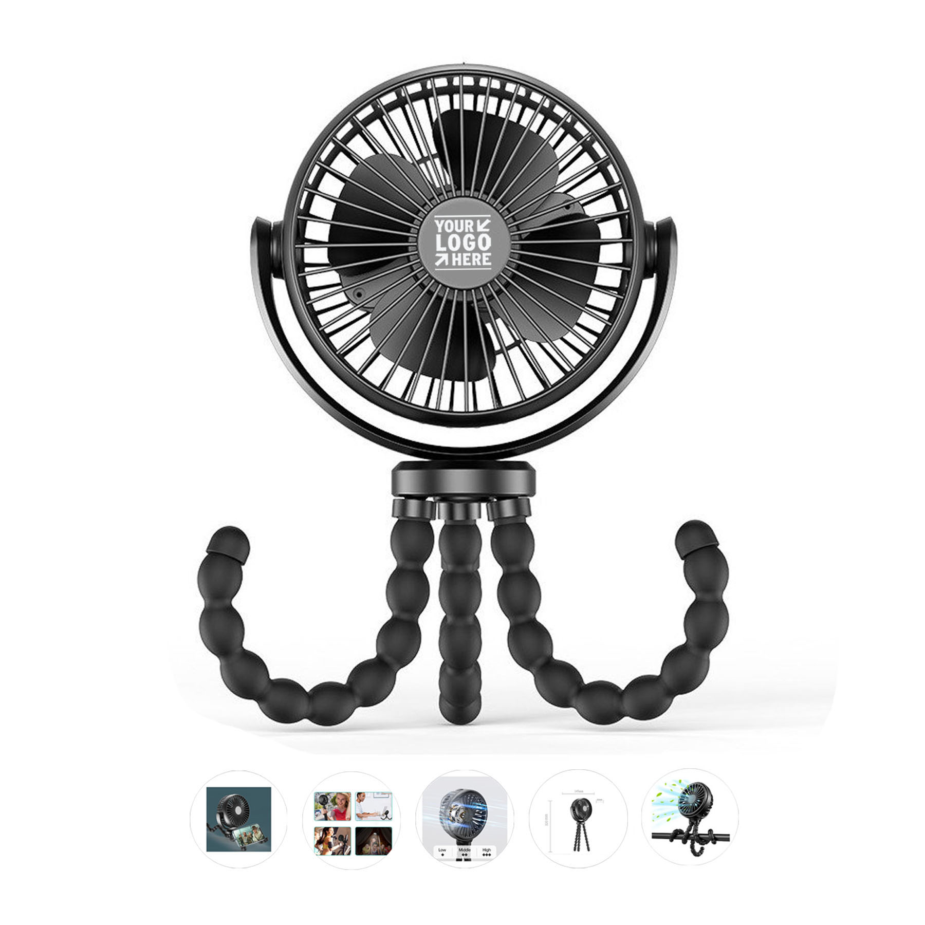 Portable Clip Fan with Flexible Stand