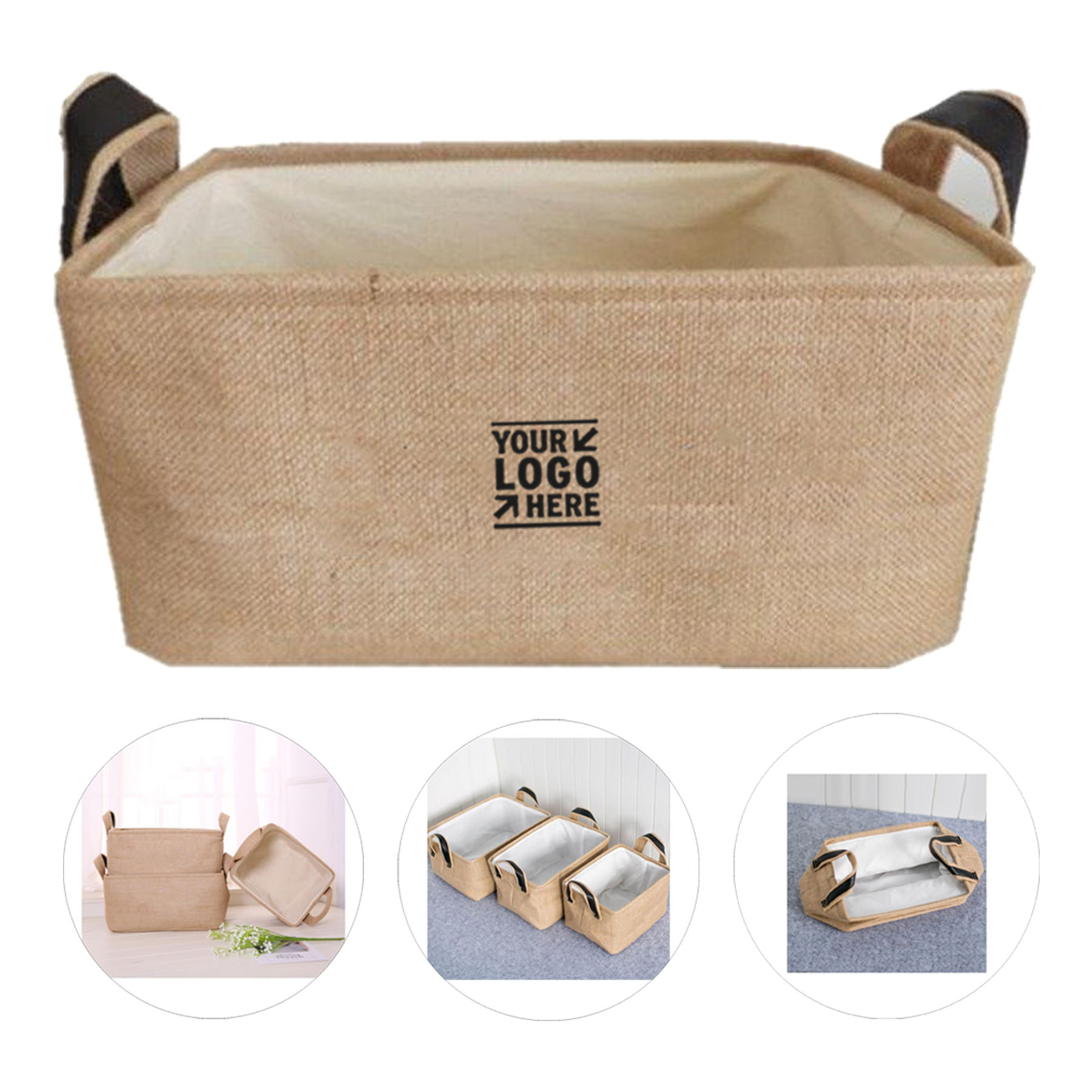 Foldable Natural Fiber Storage Bin