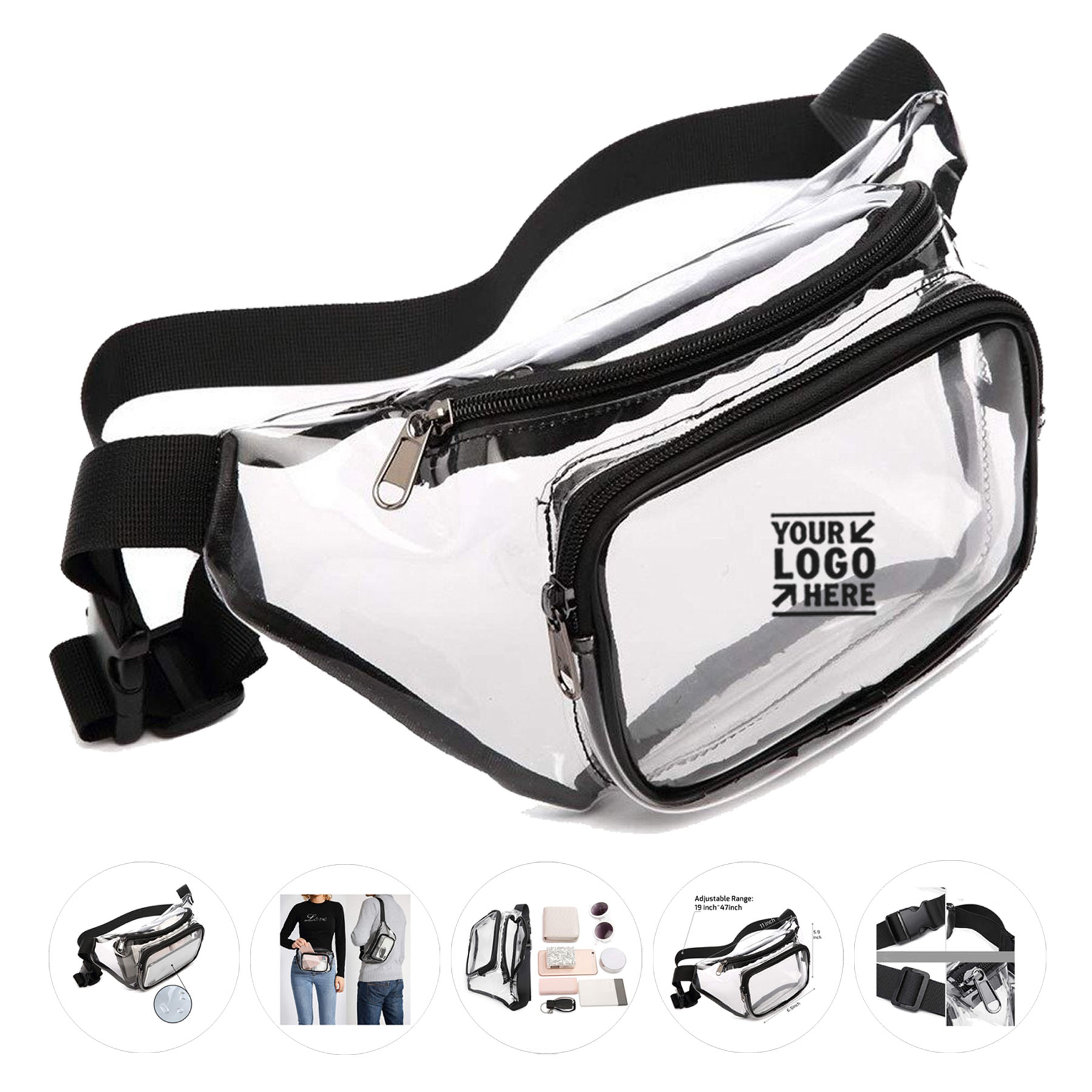 Transparent Waist Pack with Dual Compartments