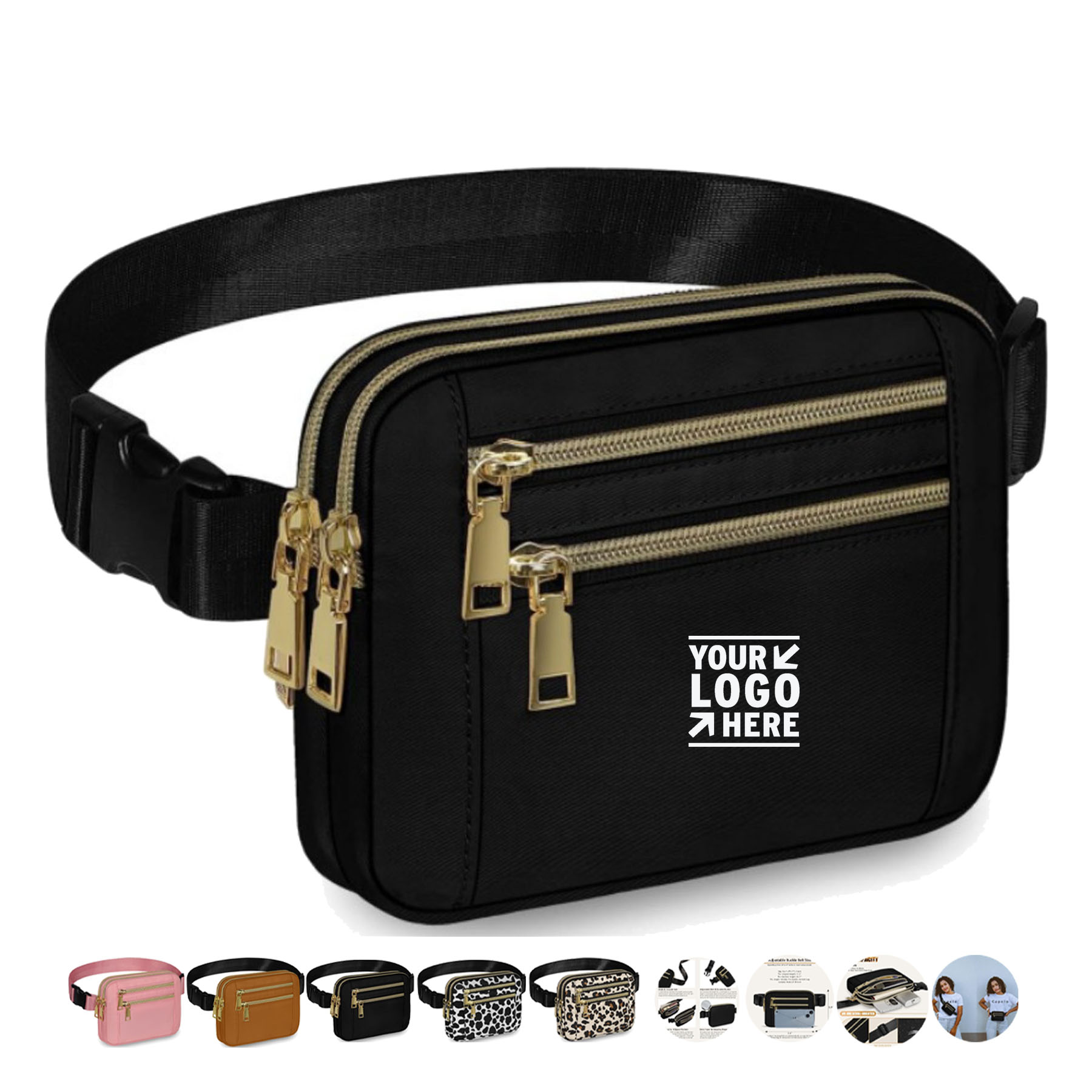 Multi-Pocket Crossbody Waist Bag