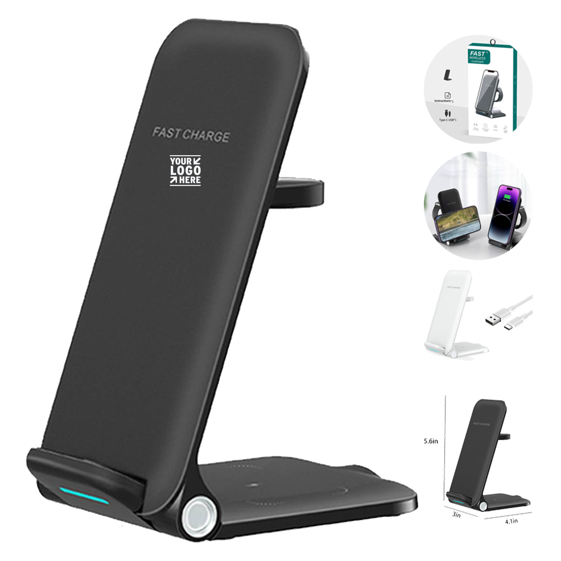 Tri-Fold Wireless Charging Hub