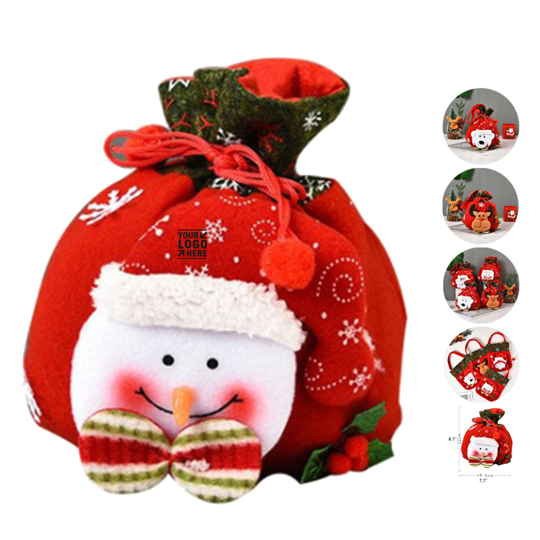 Festive Drawstring Gift Pouches