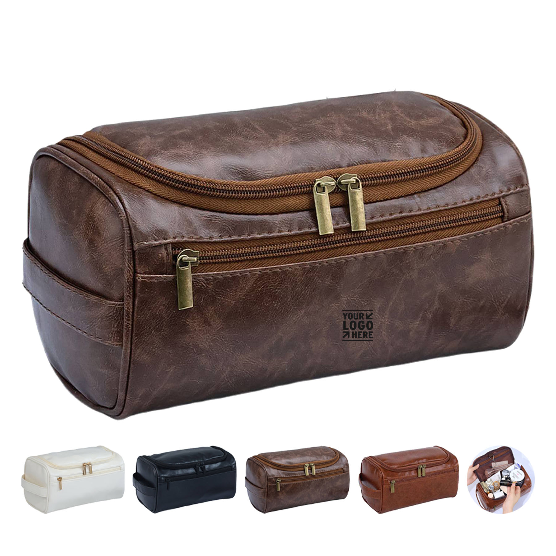 Premium Synthetic Leather Cosmetic Organizer