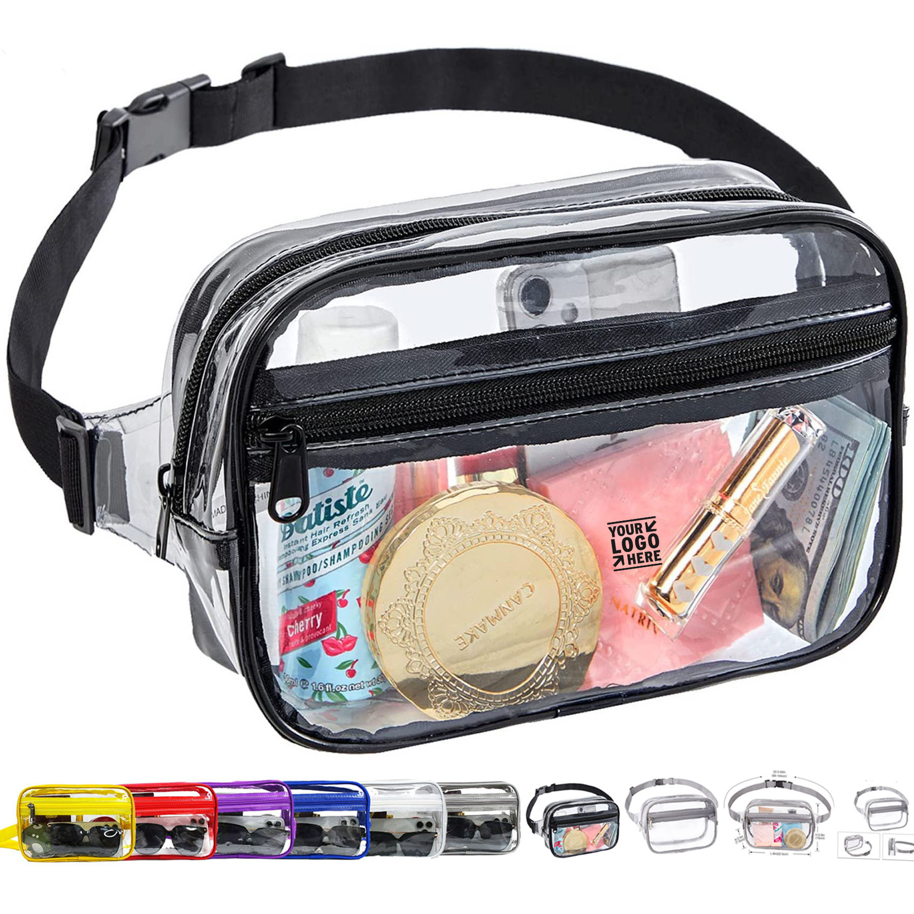 Transparent Adjustable Waist Pouch