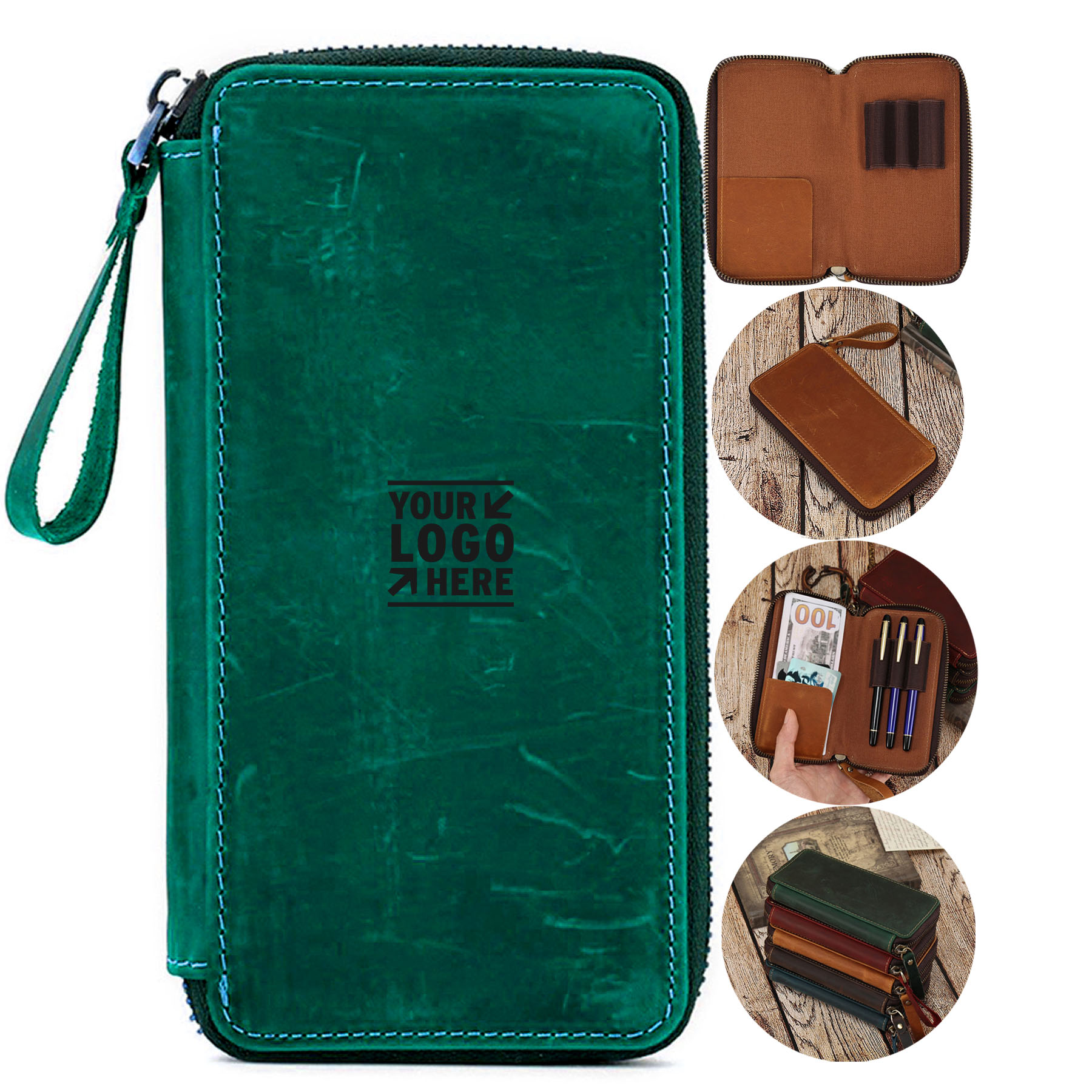 Classic Leather Writing Accessory Organizer