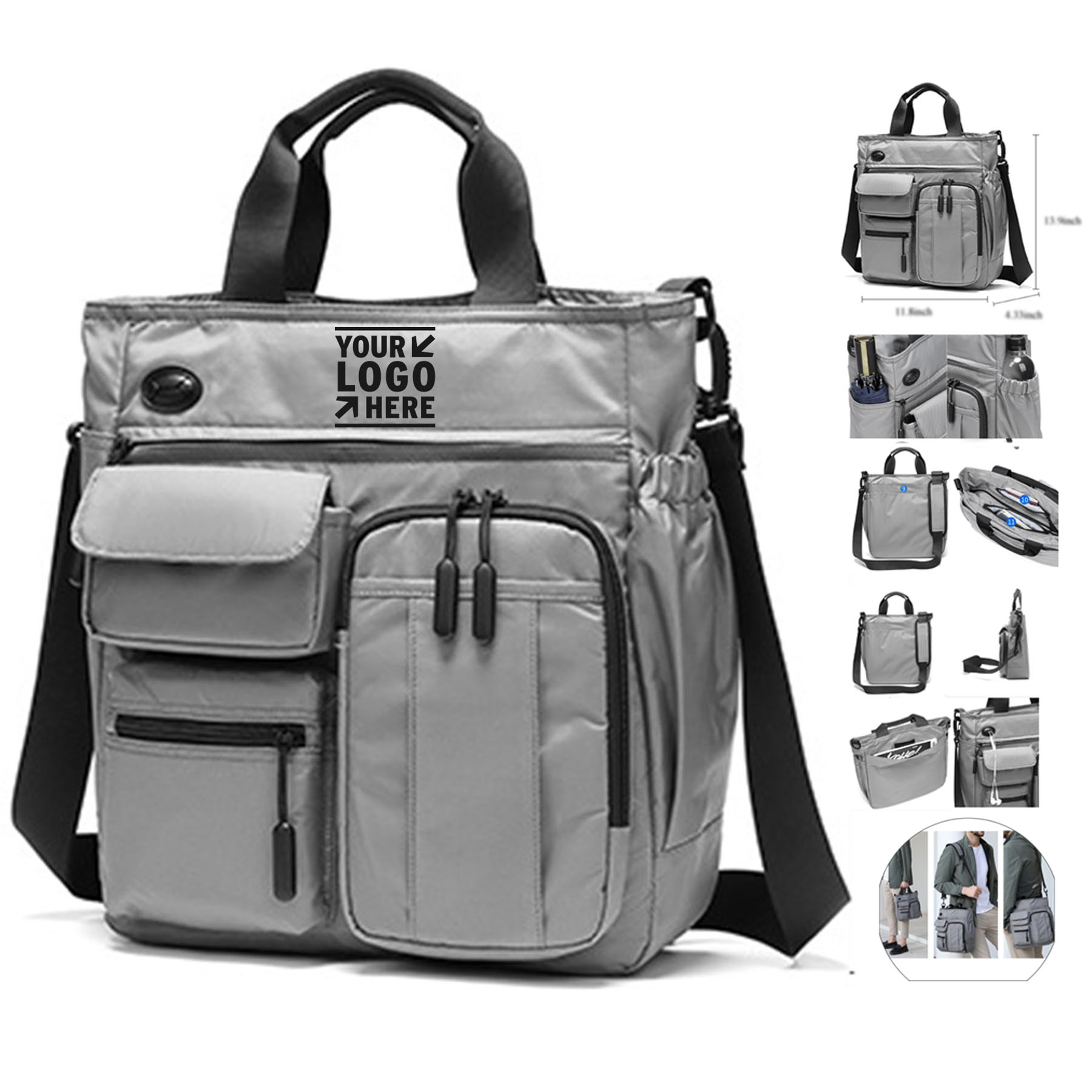 Oxford Water-Resistant Crossbody Messenger Bag