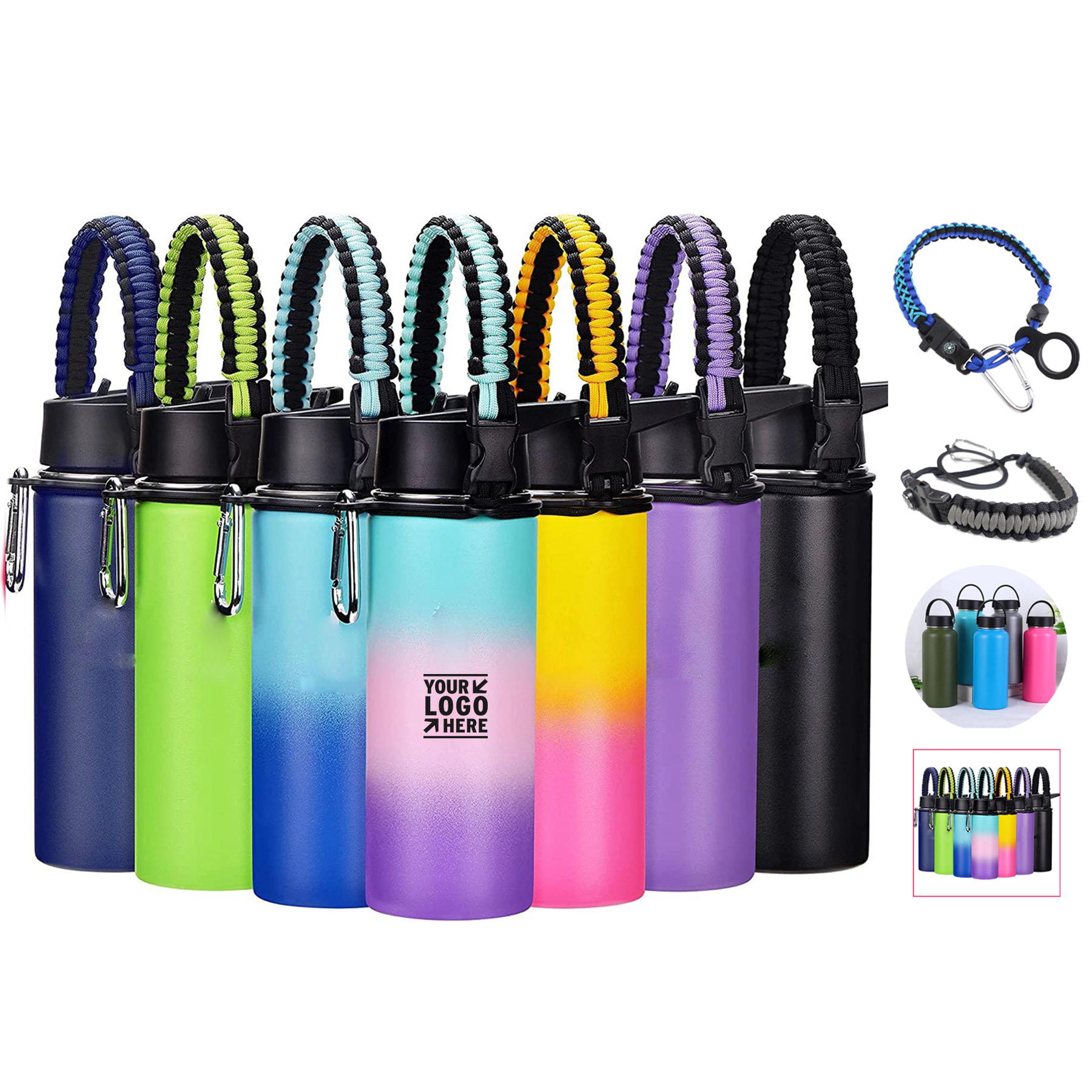 Premium Insulated Steel Travel Cup with Braided Handle