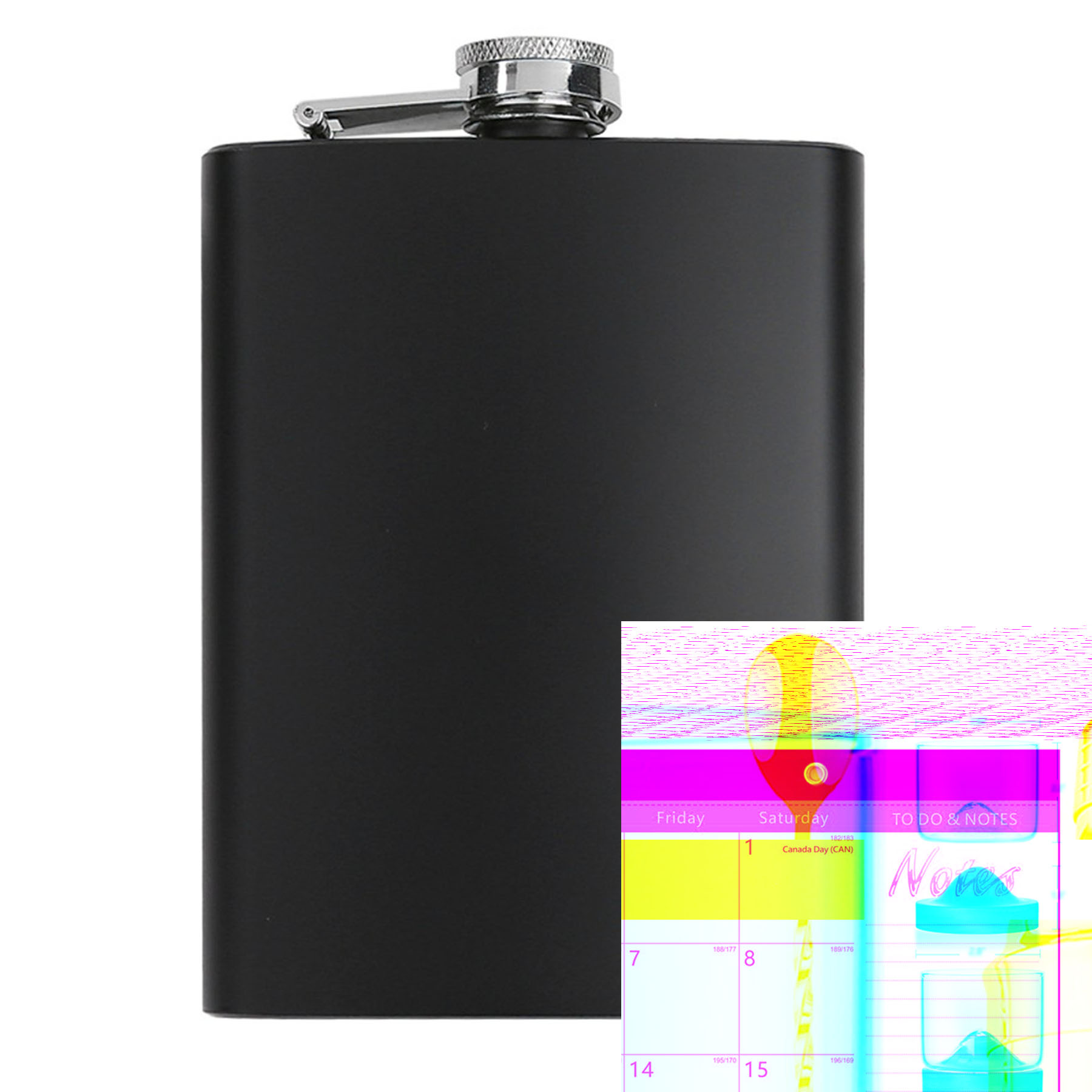 Premium Steel Matte Black Travel Flask 2