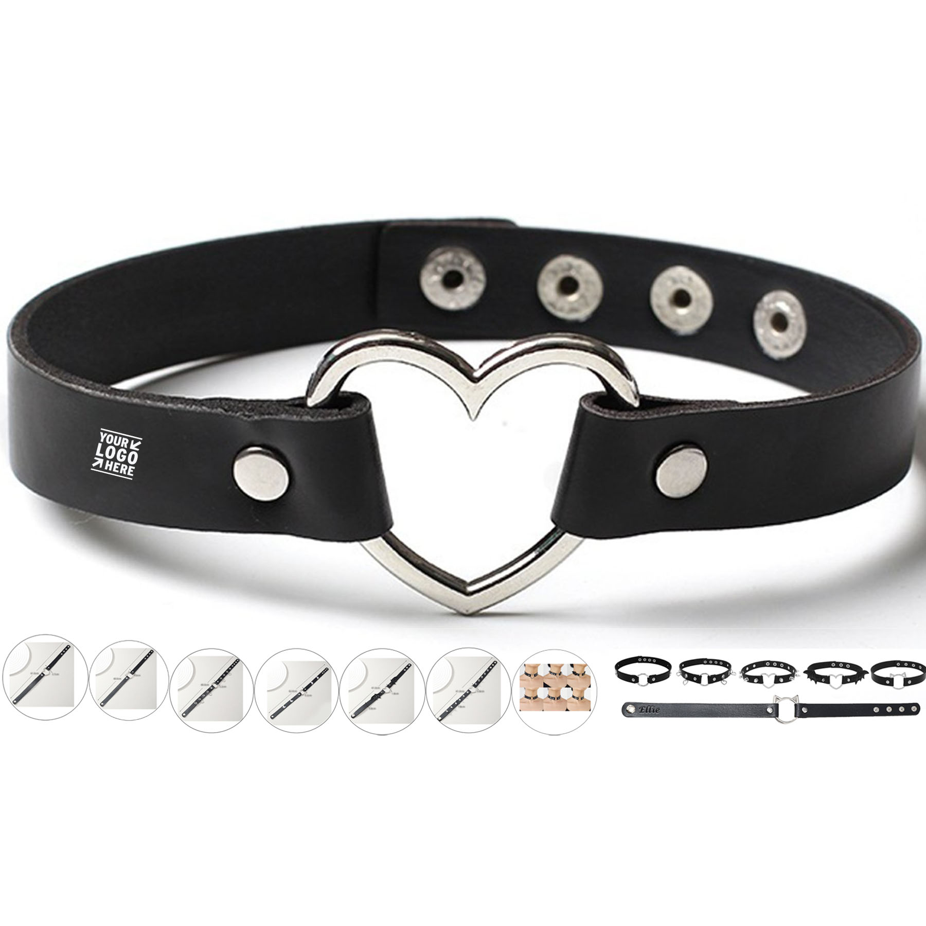 Gothic Style Leather Choker Bracelet