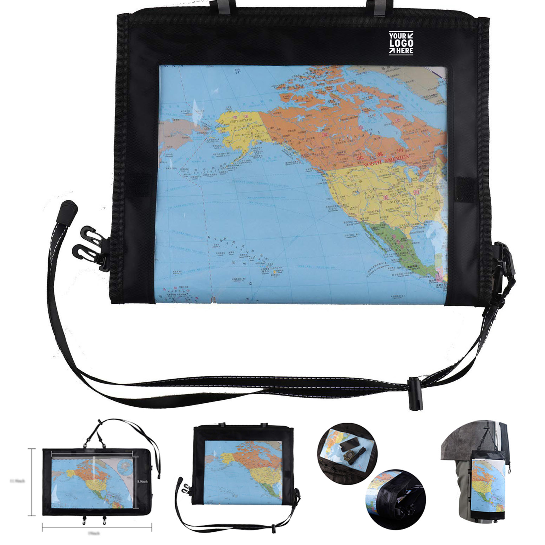 Clear Waterproof Map Pouch with Adjustable Strap