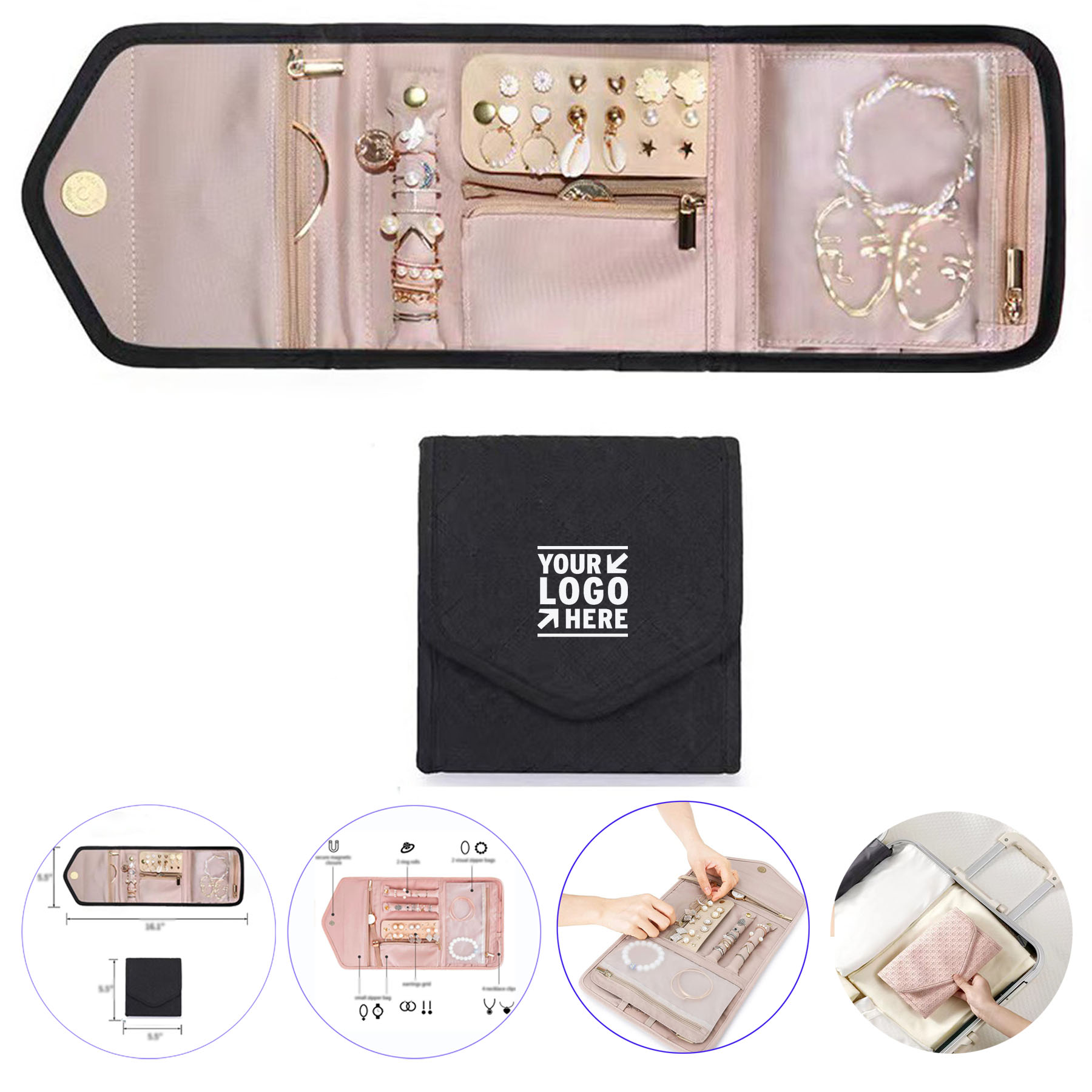 Compact Jewelry Travel Organizer